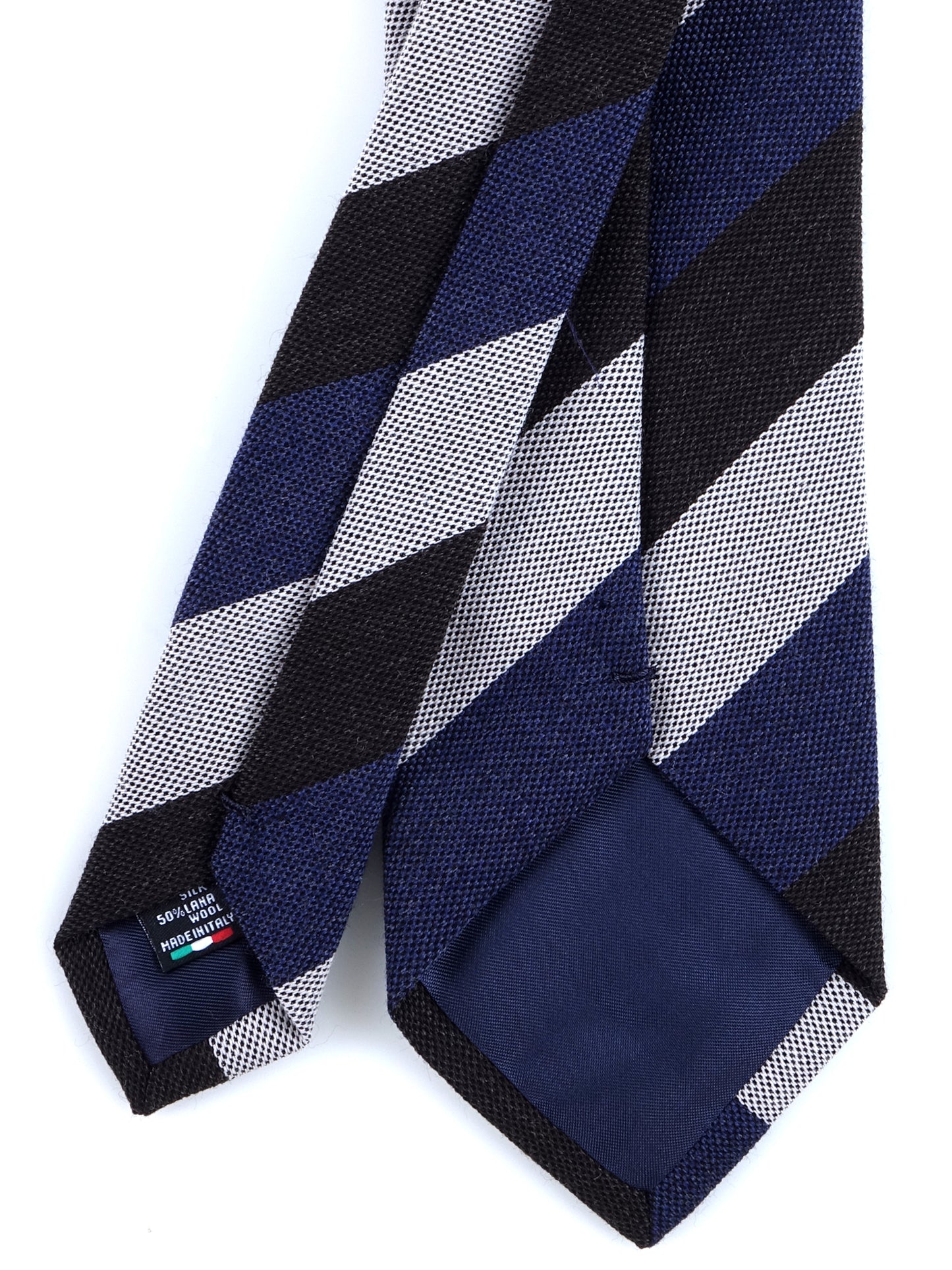 Blue/Brown 3 Fold Wool/Silk Tie MIRANDA