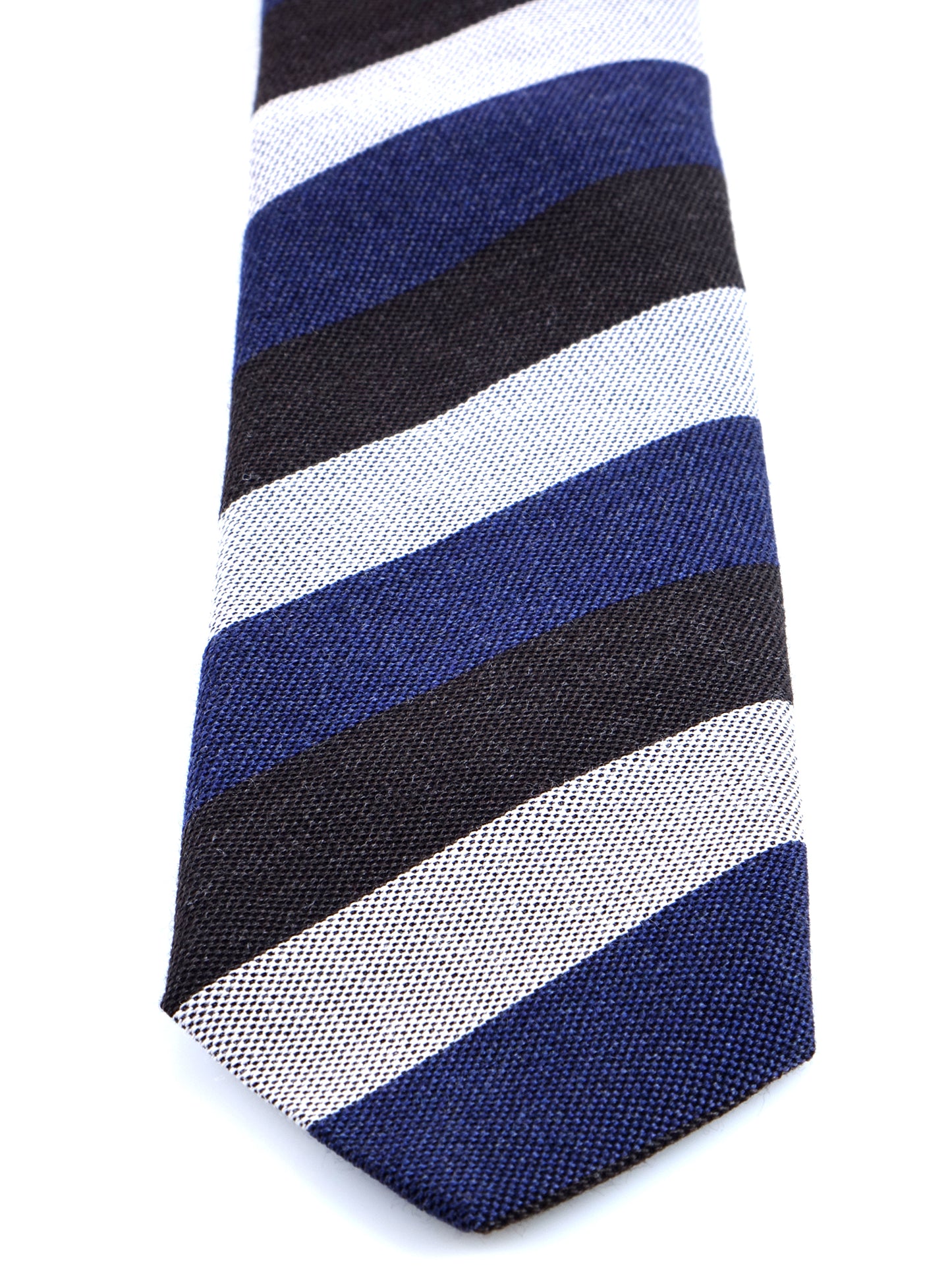 Blue/Brown 3 Fold Wool/Silk Tie MIRANDA
