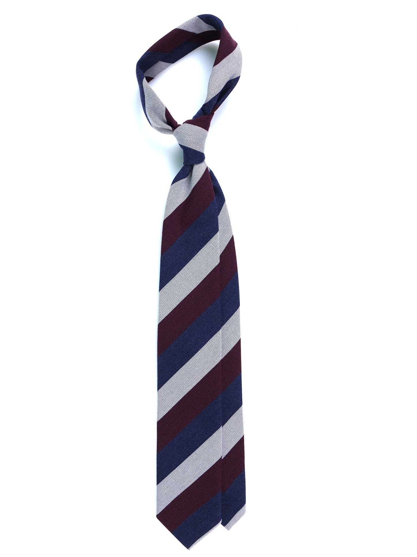 Blue/Burgundy 3 Fold Wool/Silk Tie MIRANDA
