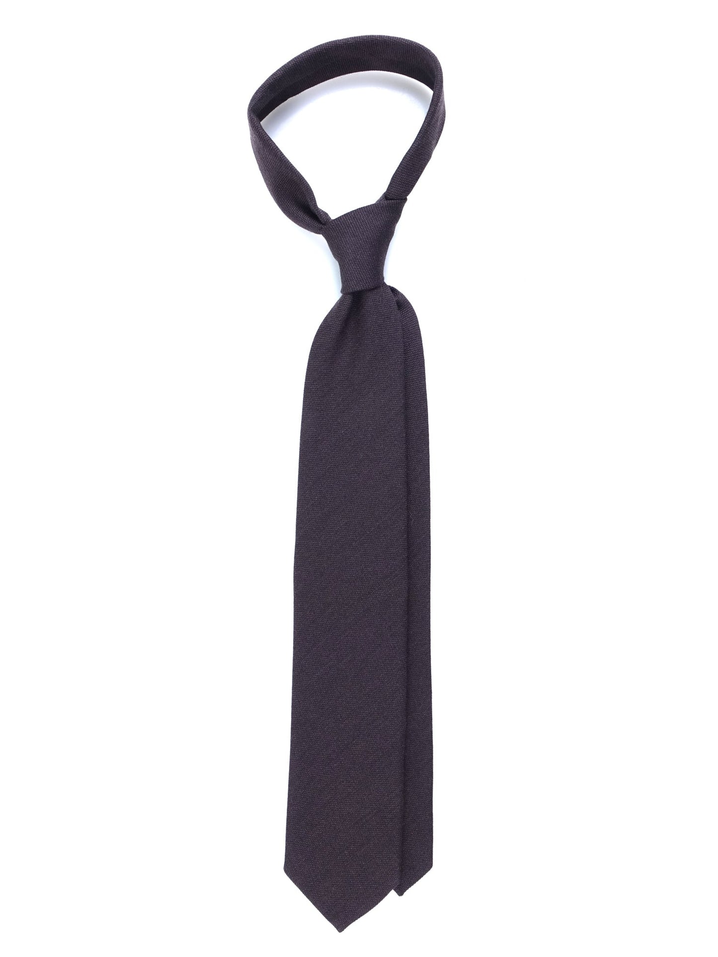 Brown 3 Folds BIGOL Tie in wool/silk