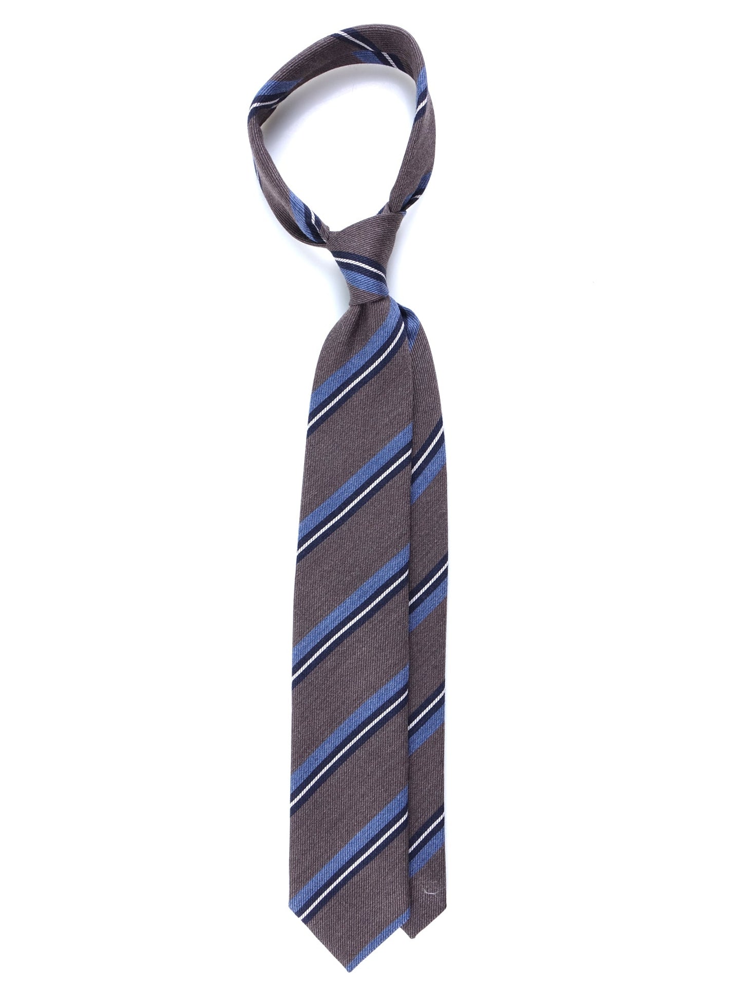 Brown 3 Fold Wool/Silk Tie ABIGAIL