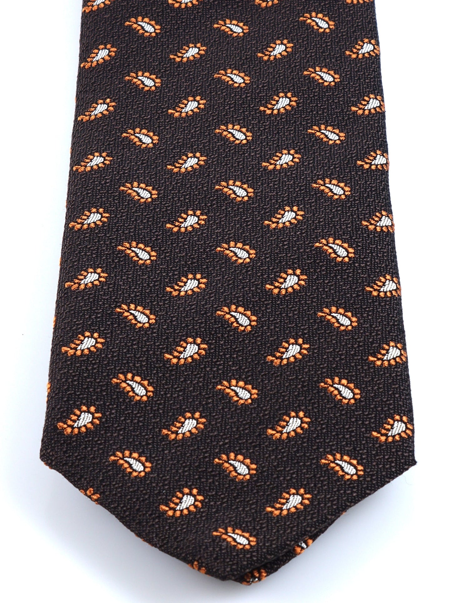 Brown 3 Fold Silk/Cotton Tie VALENTIA