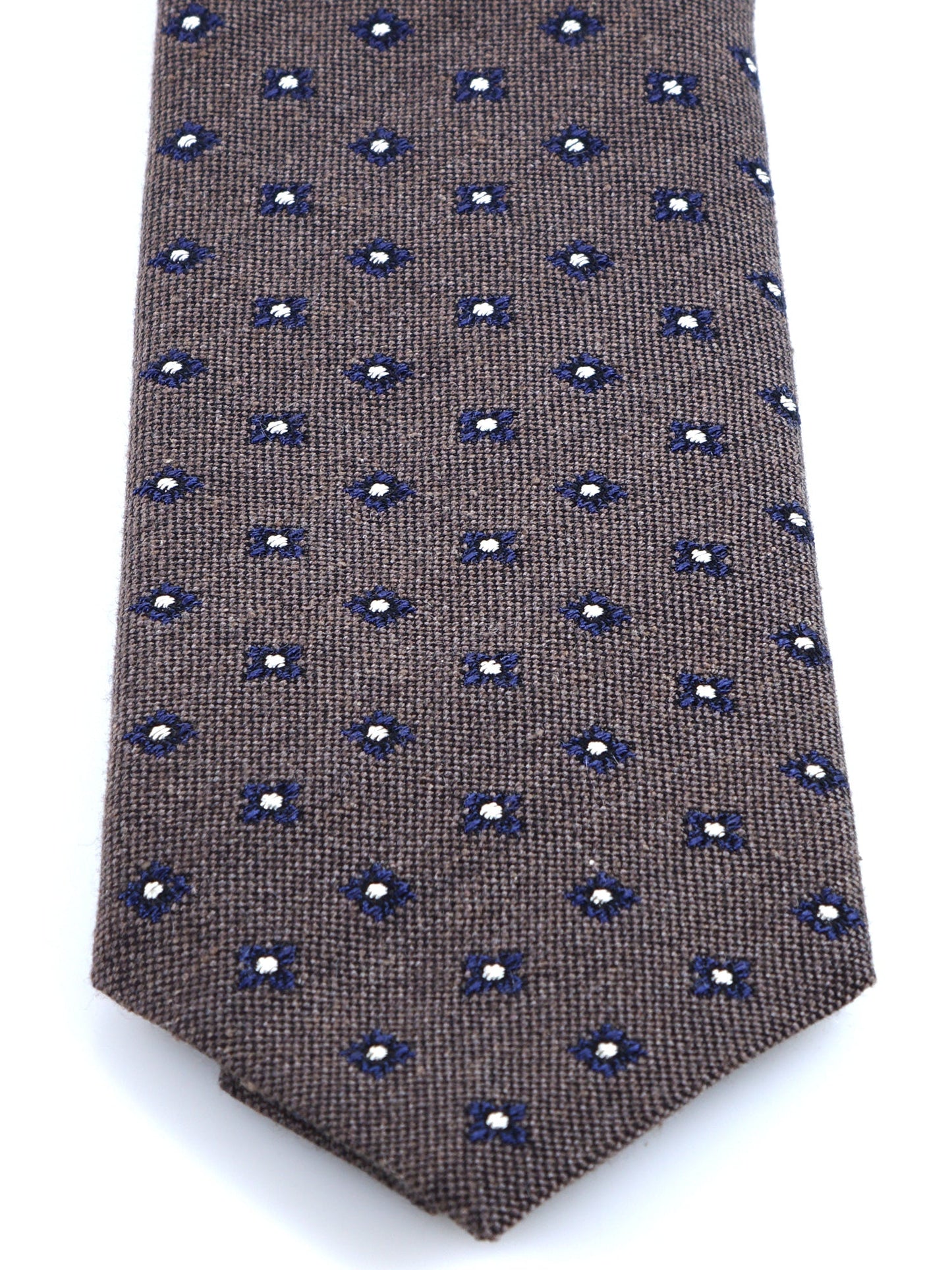 3 Fold Brown Silk/Wool Tie NADIA