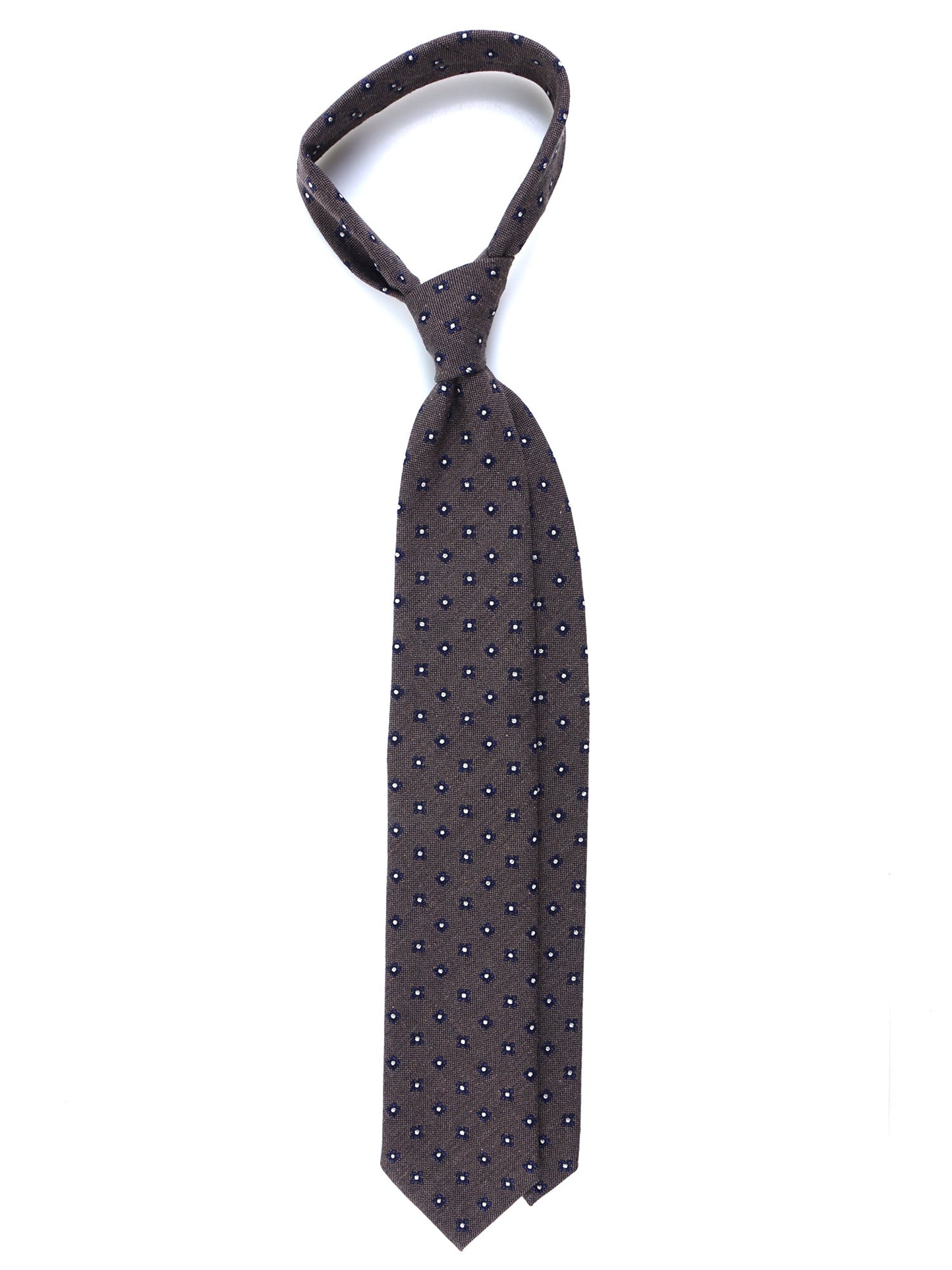 3 Fold Brown Silk/Wool Tie NADIA