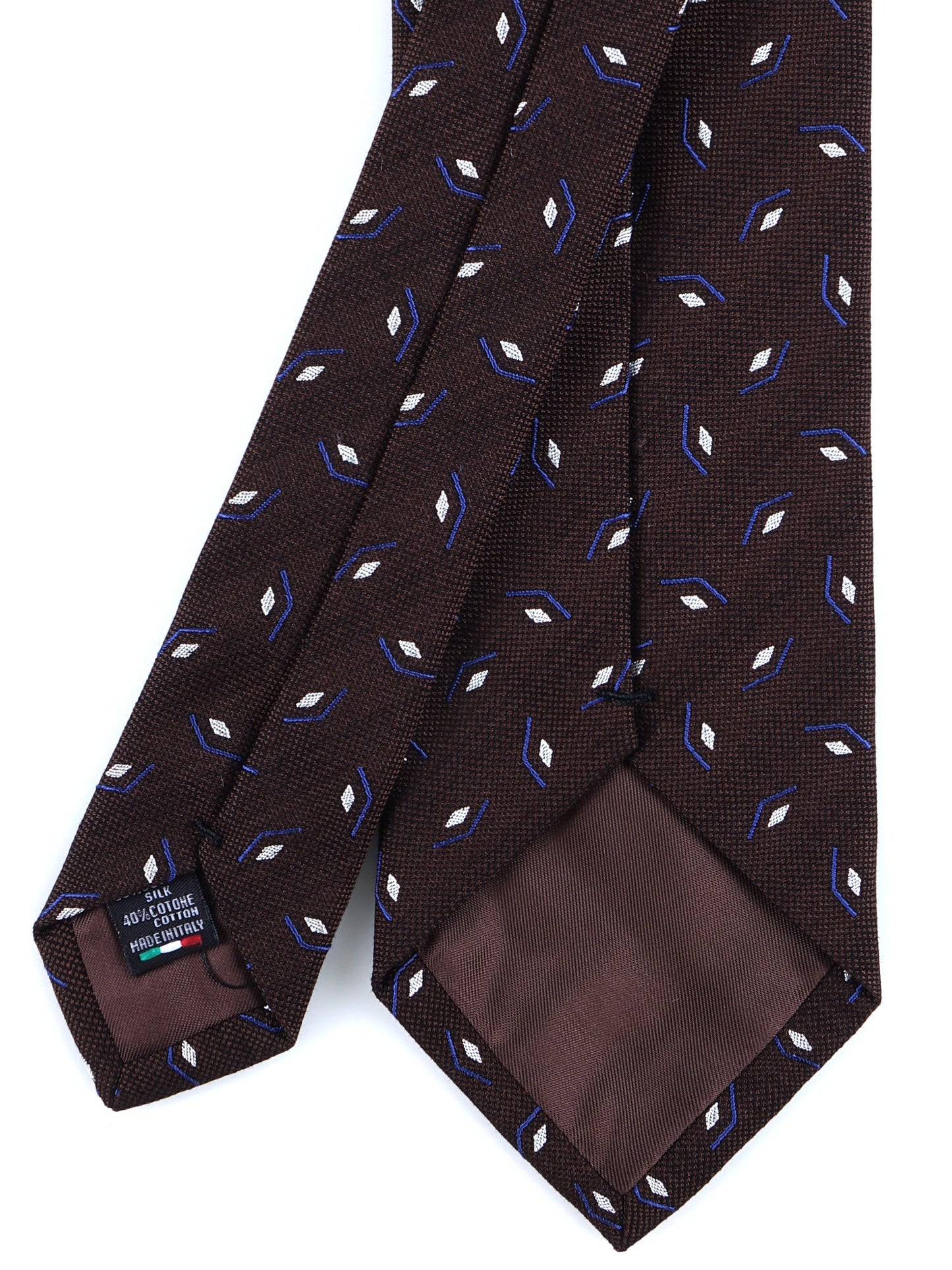 Brown 3 Fold Silk/Cotton Tie GALACE