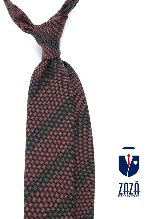 Brown 3 Fold Wool/Silk Tie WILLOW