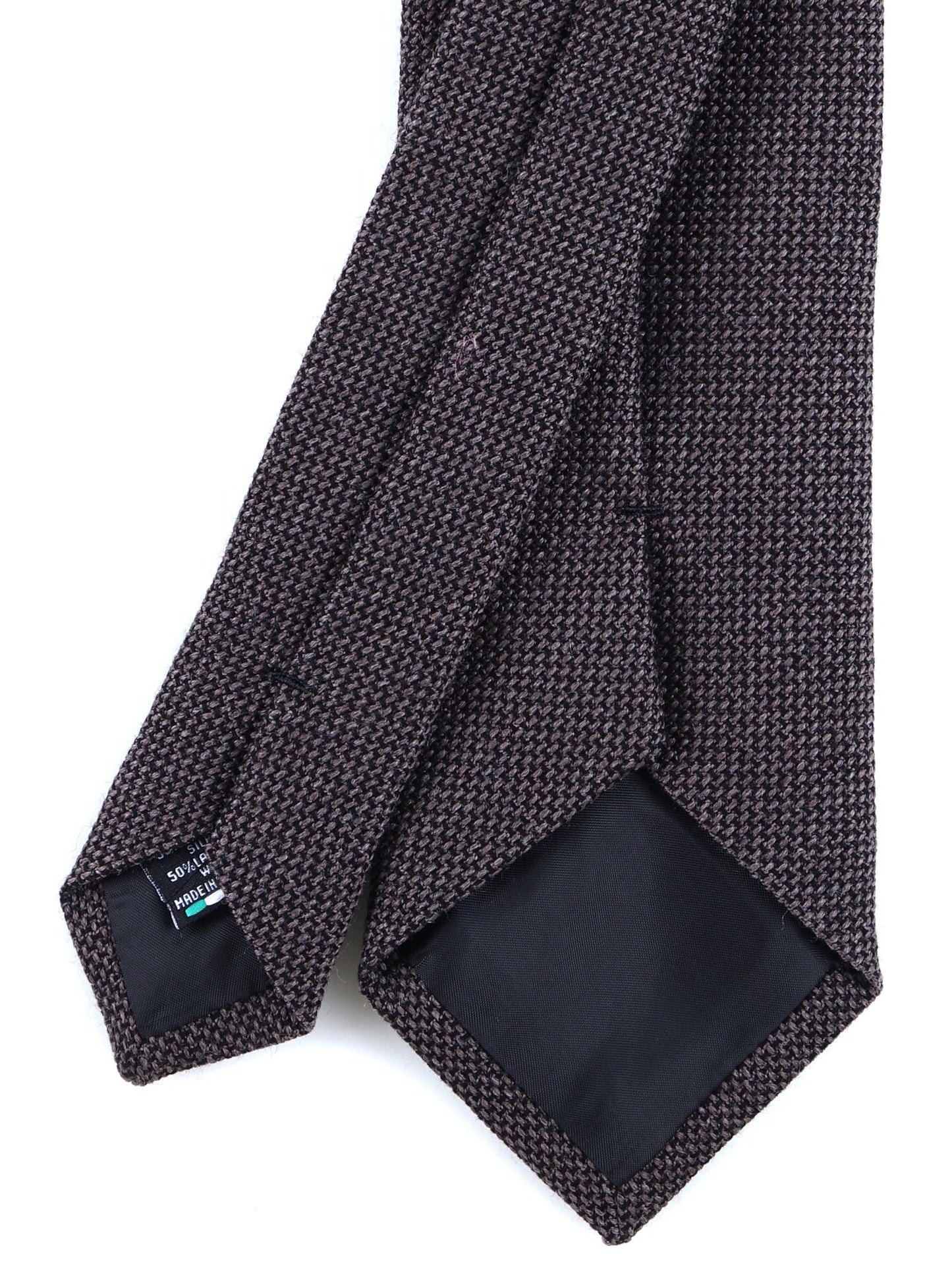 Brown 3 Fold Silk/Wool Tie SAVINA