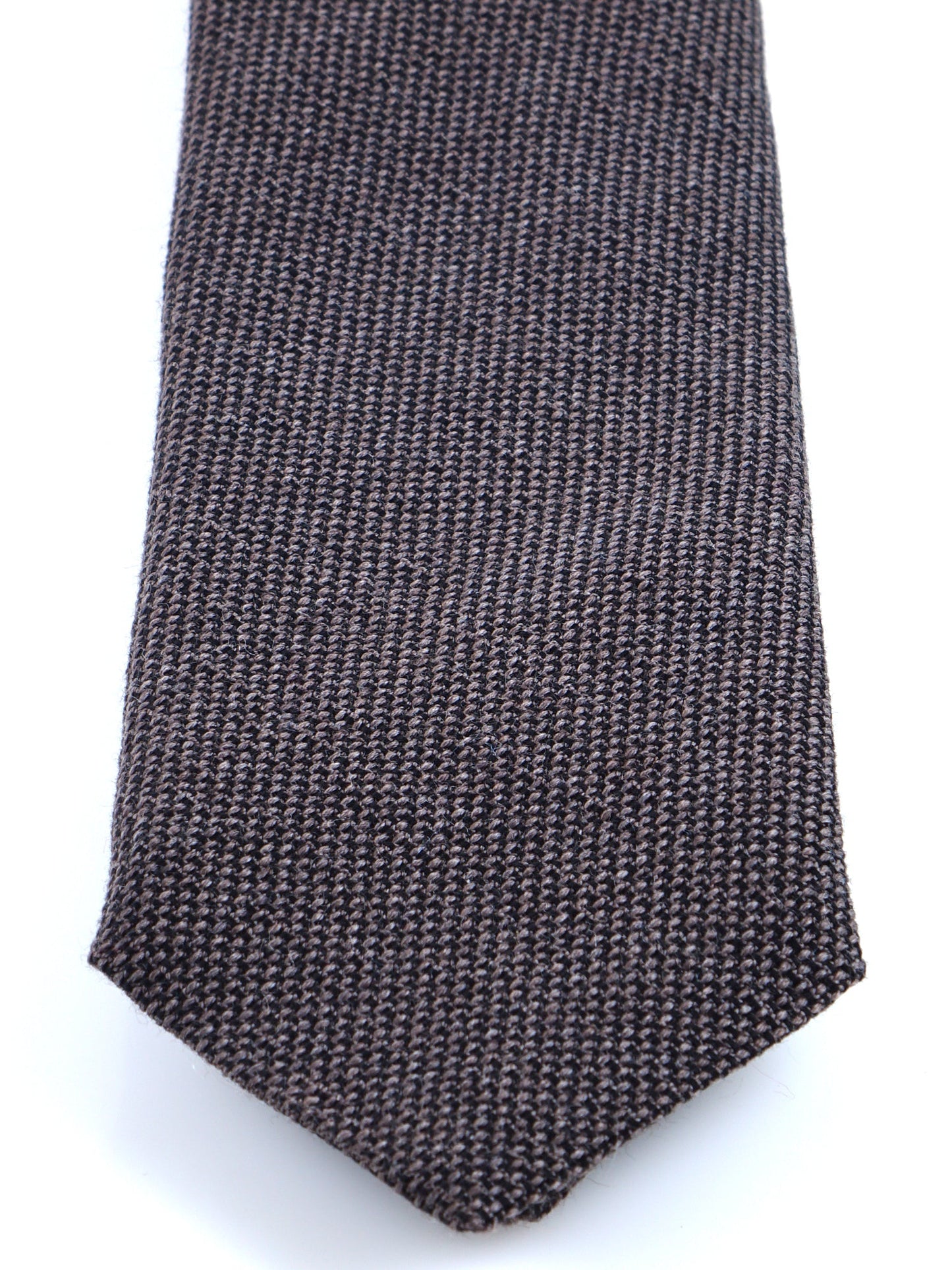 Brown 3 Fold Silk/Wool Tie SAVINA