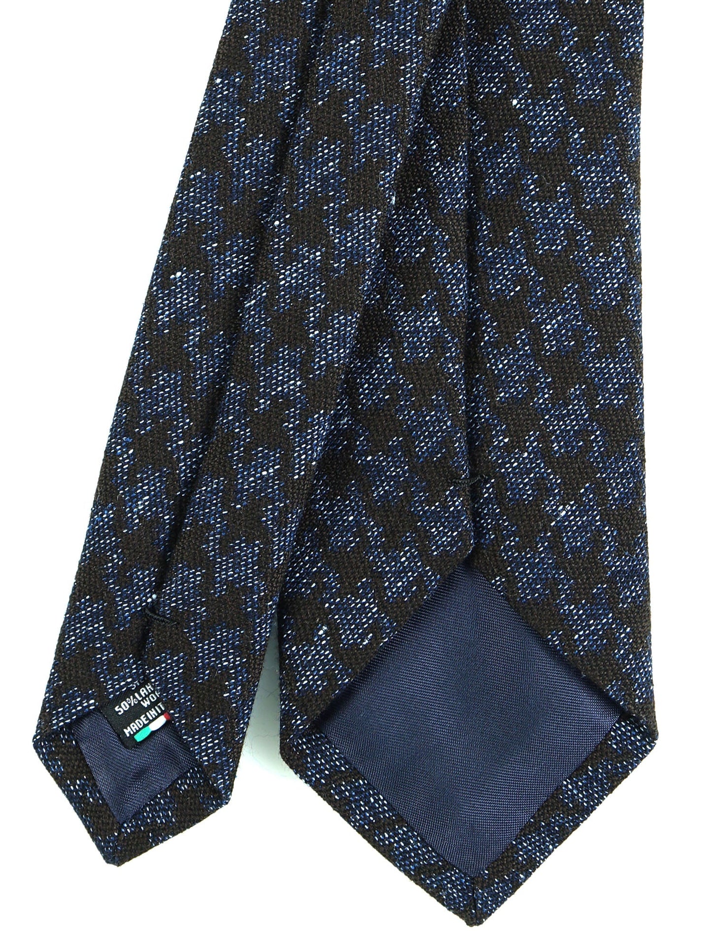 Brown silk/wool 3 fold tie ASSISI