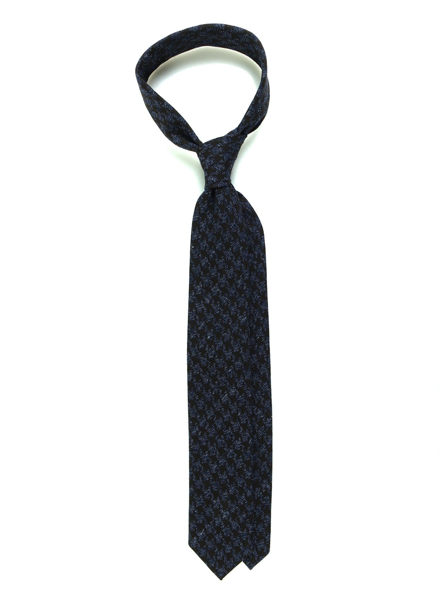 Brown silk/wool 3 fold tie ASSISI