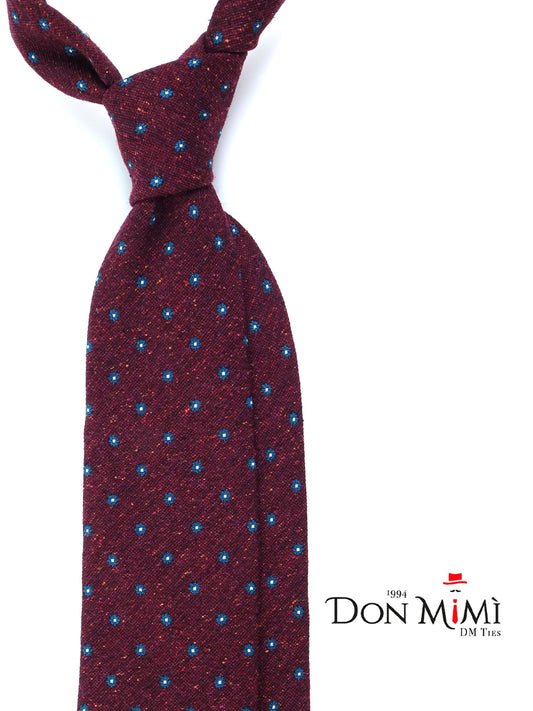 Bordeaux 3 fold silk jacquard tie FRANSE