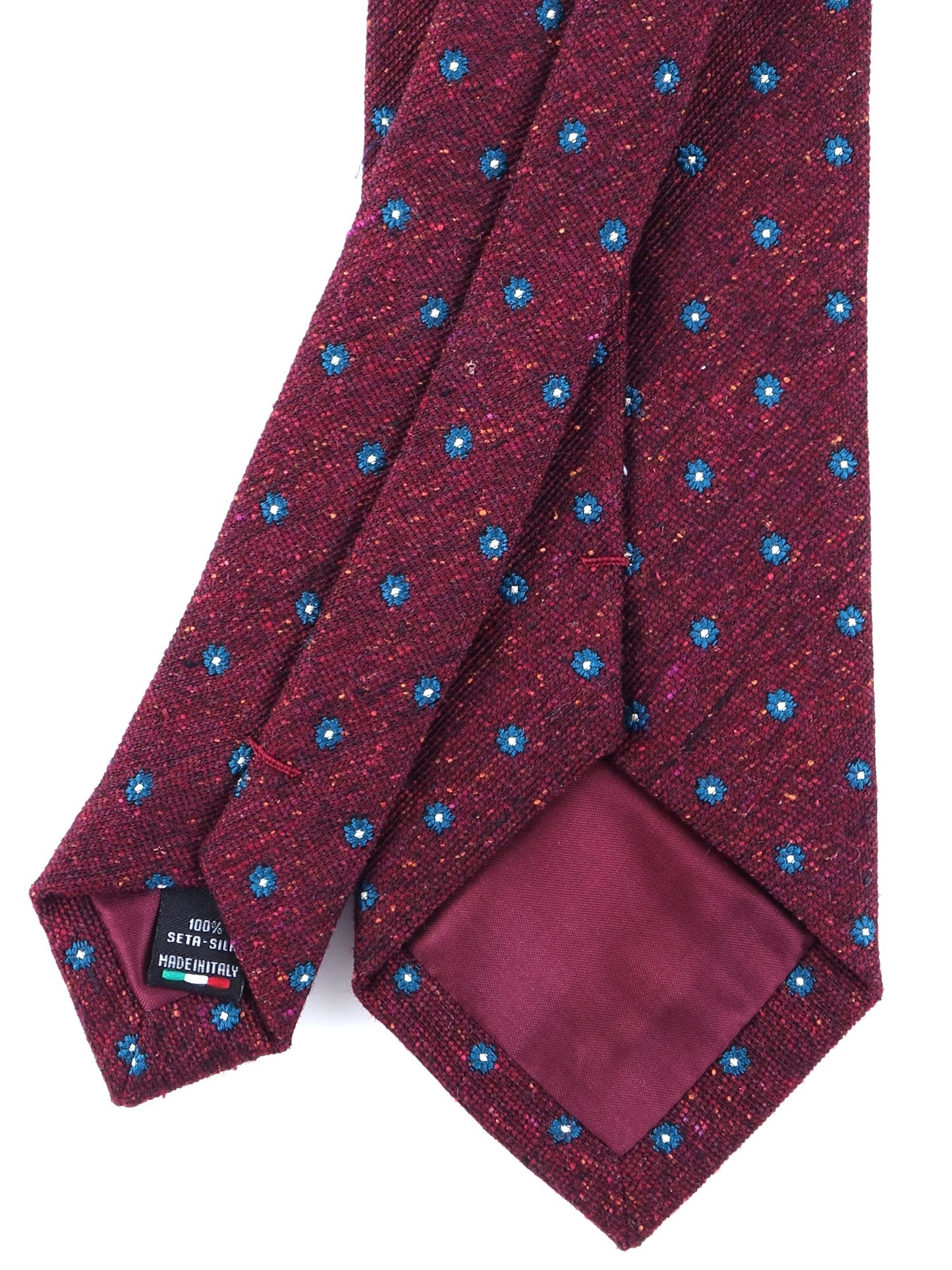 Bordeaux 3 fold silk jacquard tie FRANSE