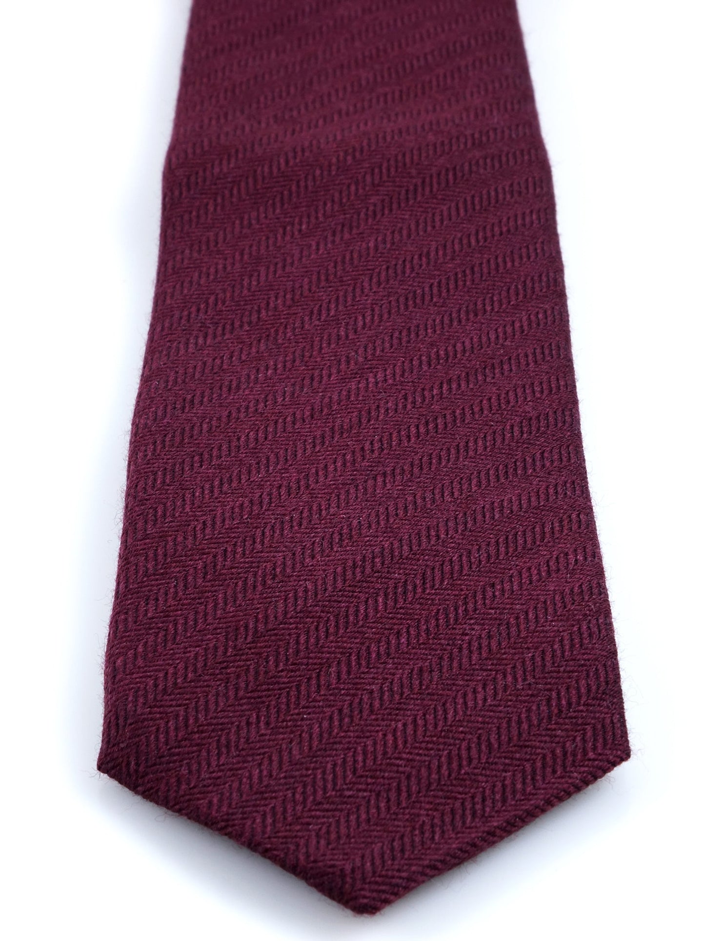 Burgundy 3 Fold KIKKY Tie in wool/silk
