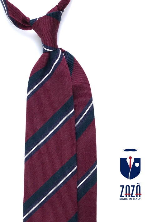 Burgundy Tie with 3 Folds in Wool/Silk ABIGAIL