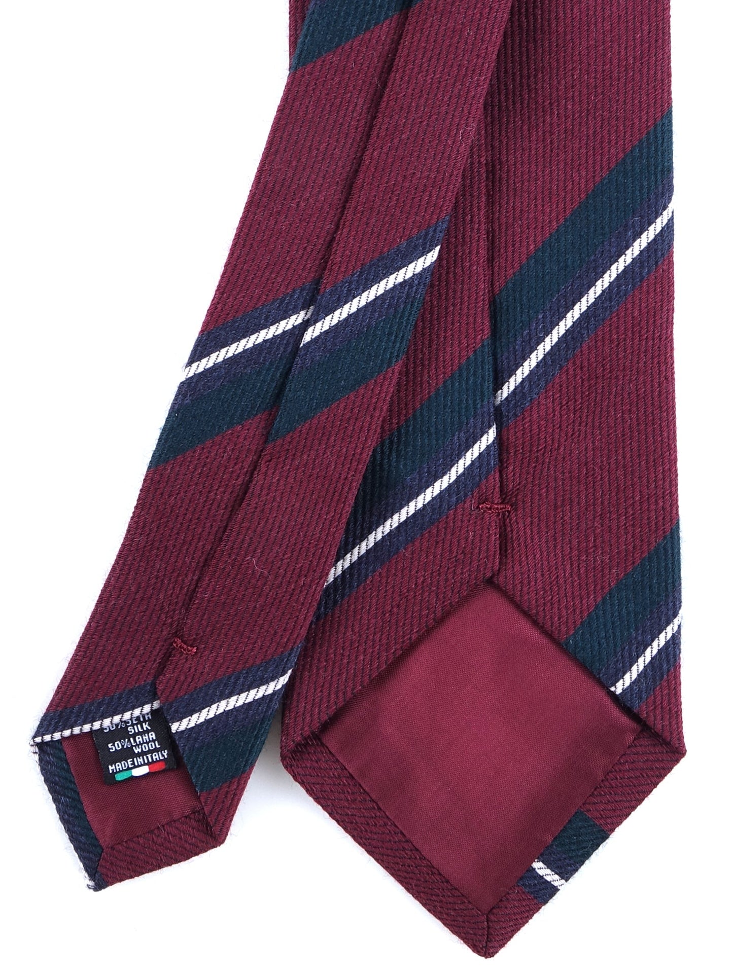 Burgundy Tie with 3 Folds in Wool/Silk ABIGAIL