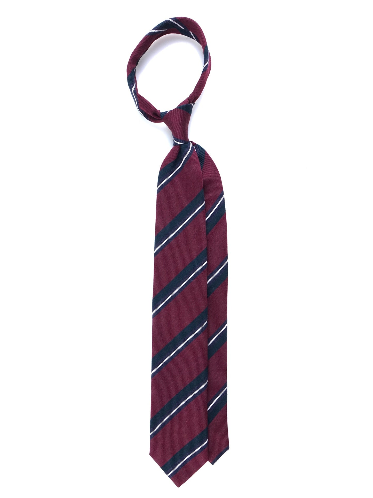Burgundy Tie with 3 Folds in Wool/Silk ABIGAIL