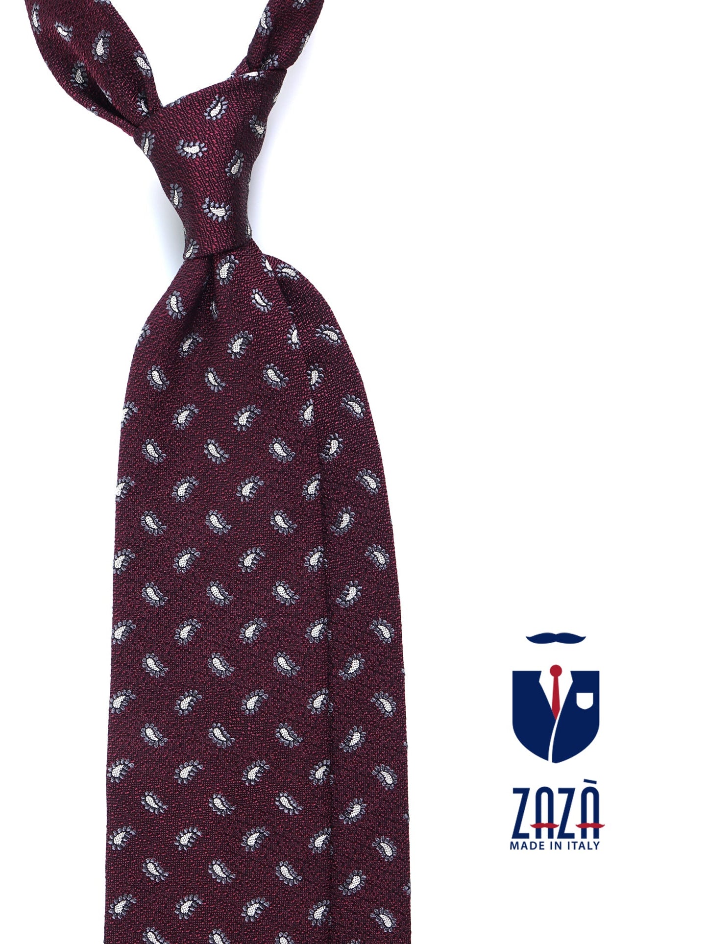 Burgundy 3 Fold Silk/Cotton Tie VALENTIA