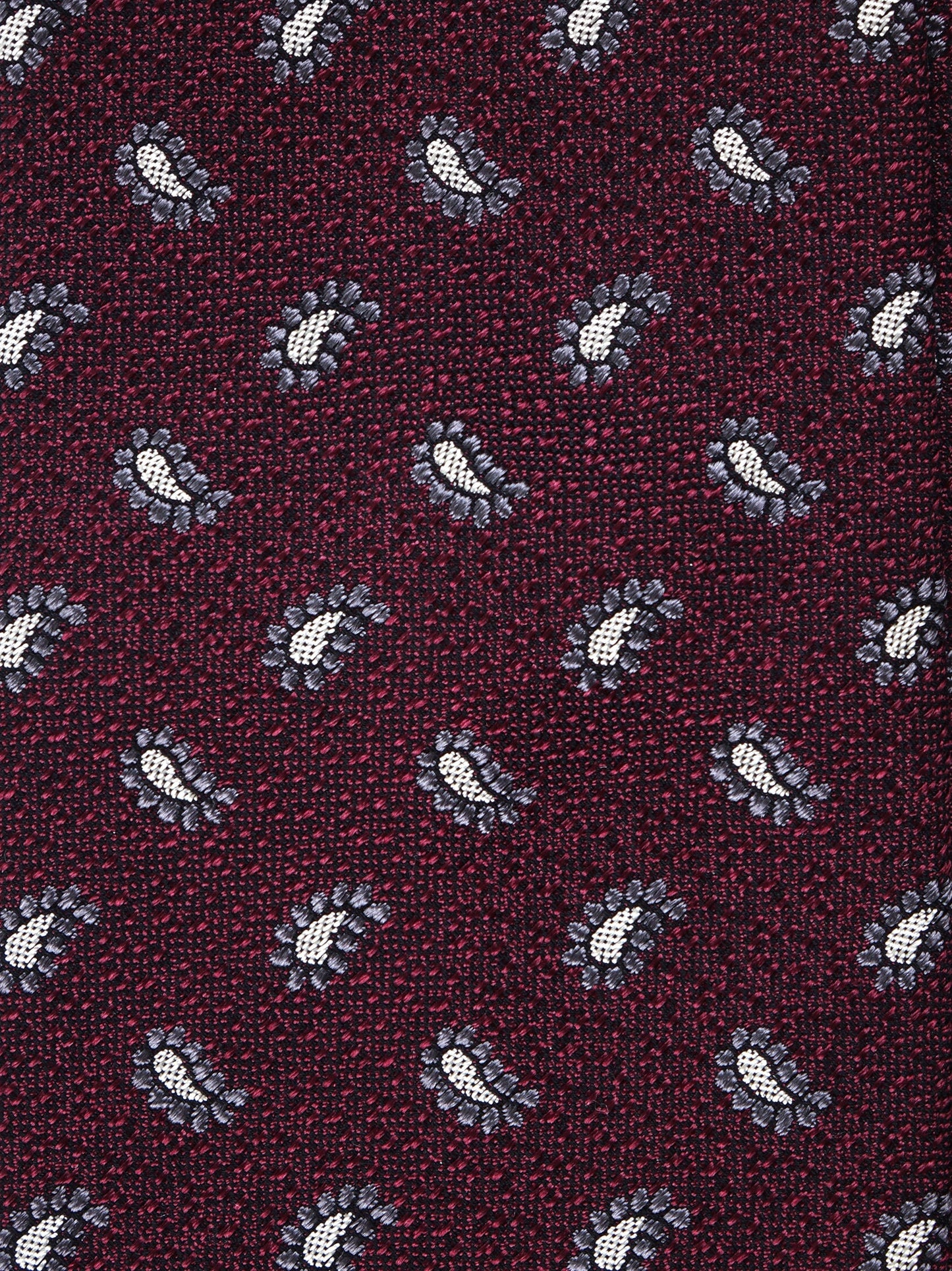 Burgundy 3 Fold Silk/Cotton Tie VALENTIA