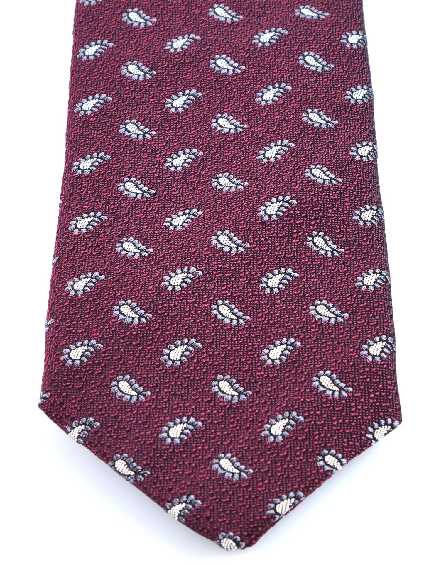 Burgundy 3 Fold Silk/Cotton Tie VALENTIA