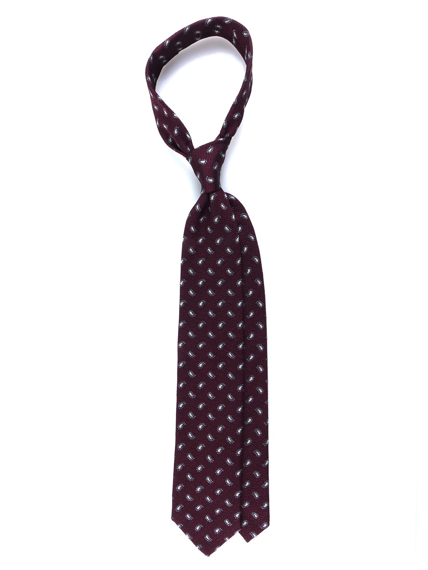 Burgundy 3 Fold Silk/Cotton Tie VALENTIA