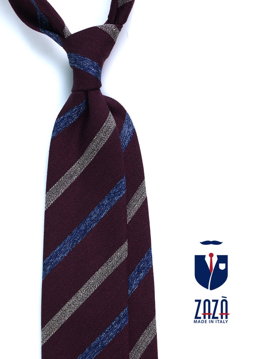 Burgundy 3 Folds Wool/Silk Tie NABIR