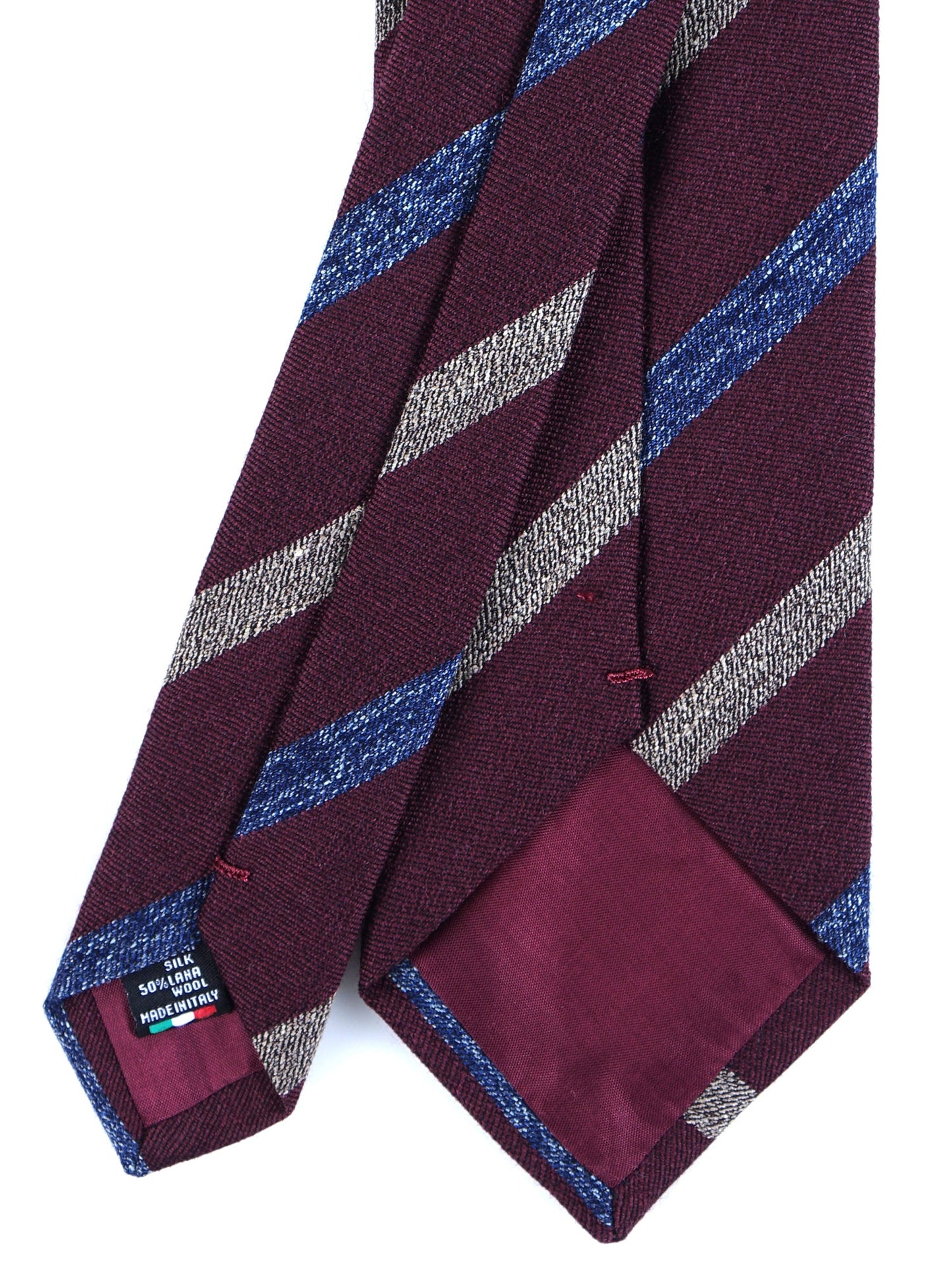 Burgundy 3 Folds Wool/Silk Tie NABIR