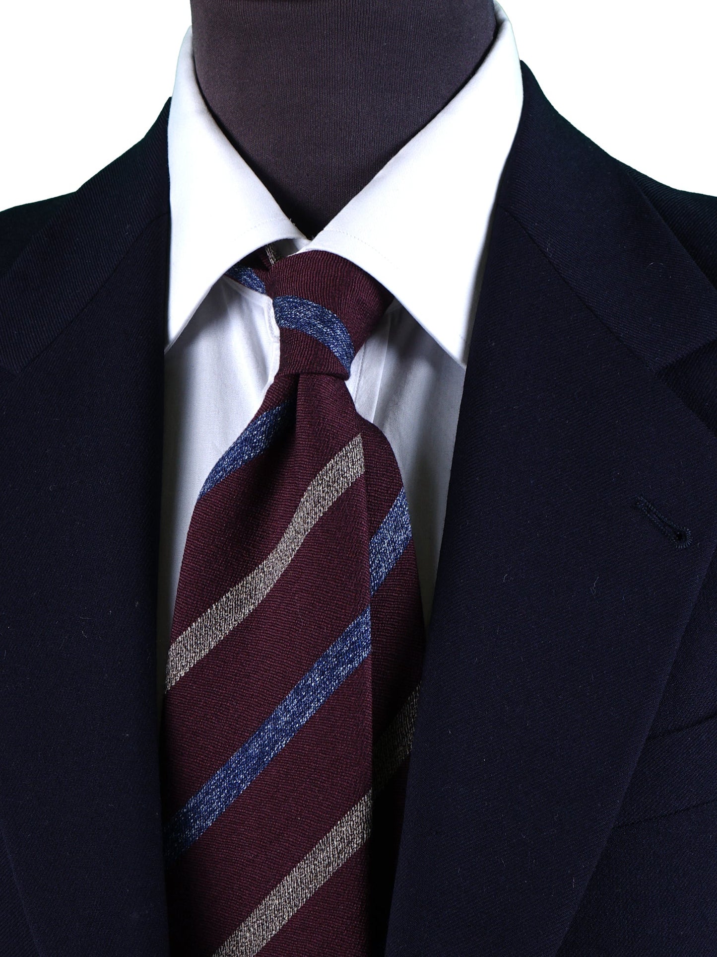 Burgundy 3 Folds Wool/Silk Tie NABIR