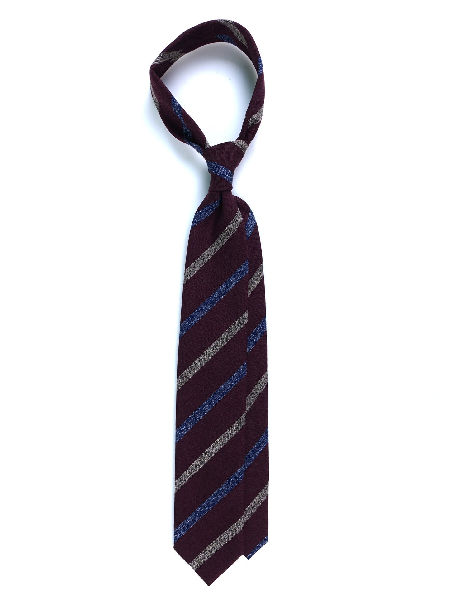 Burgundy 3 Folds Wool/Silk Tie NABIR