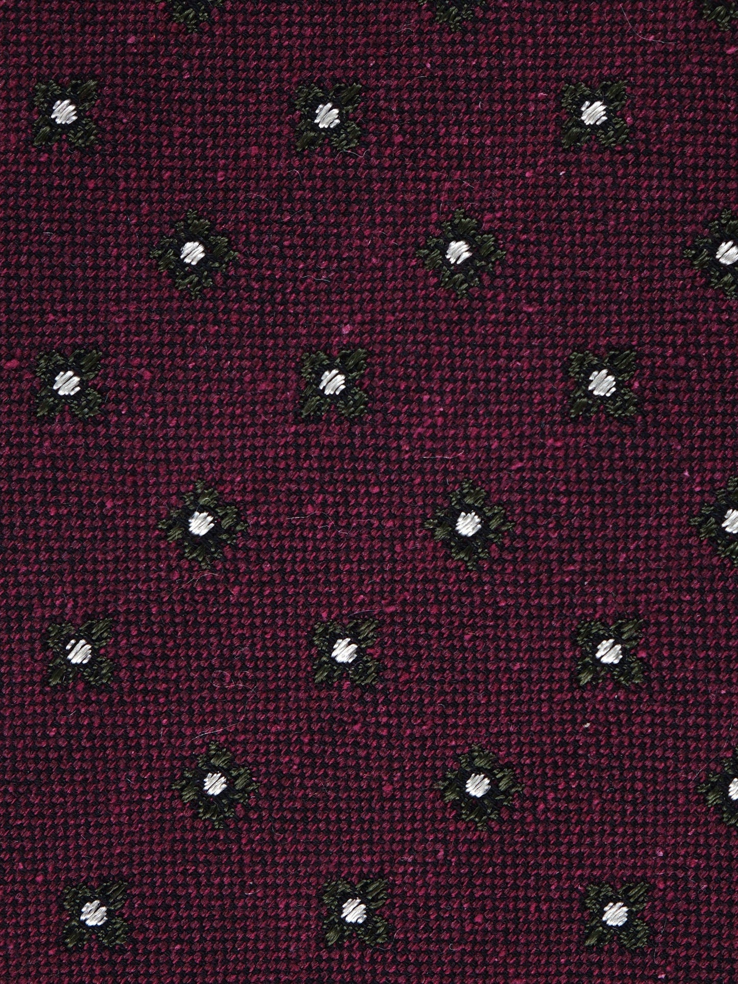 Burgundy 3 Fold Silk/Wool Tie NADIA