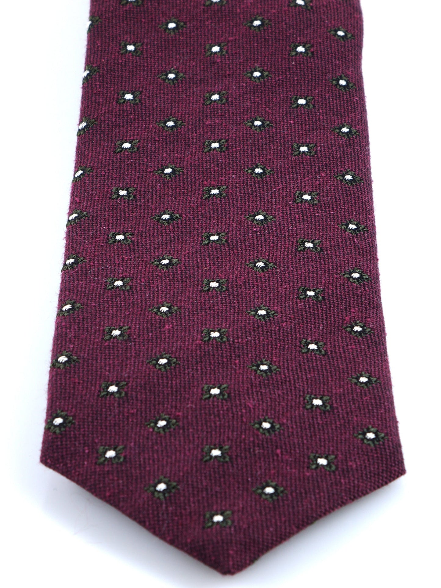 Burgundy 3 Fold Silk/Wool Tie NADIA