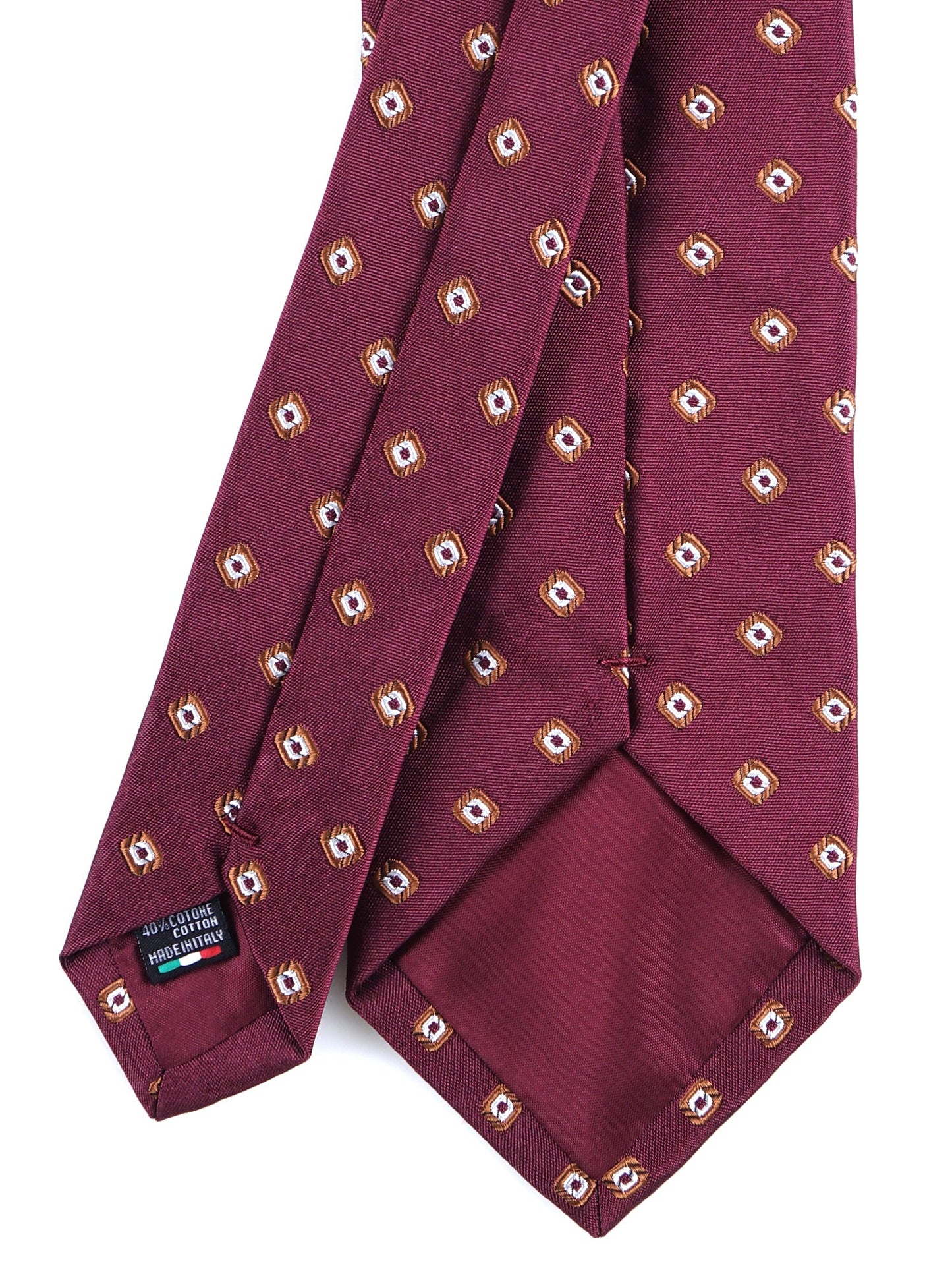 Bordeaux 3 fold silk/cotton tie GINGER