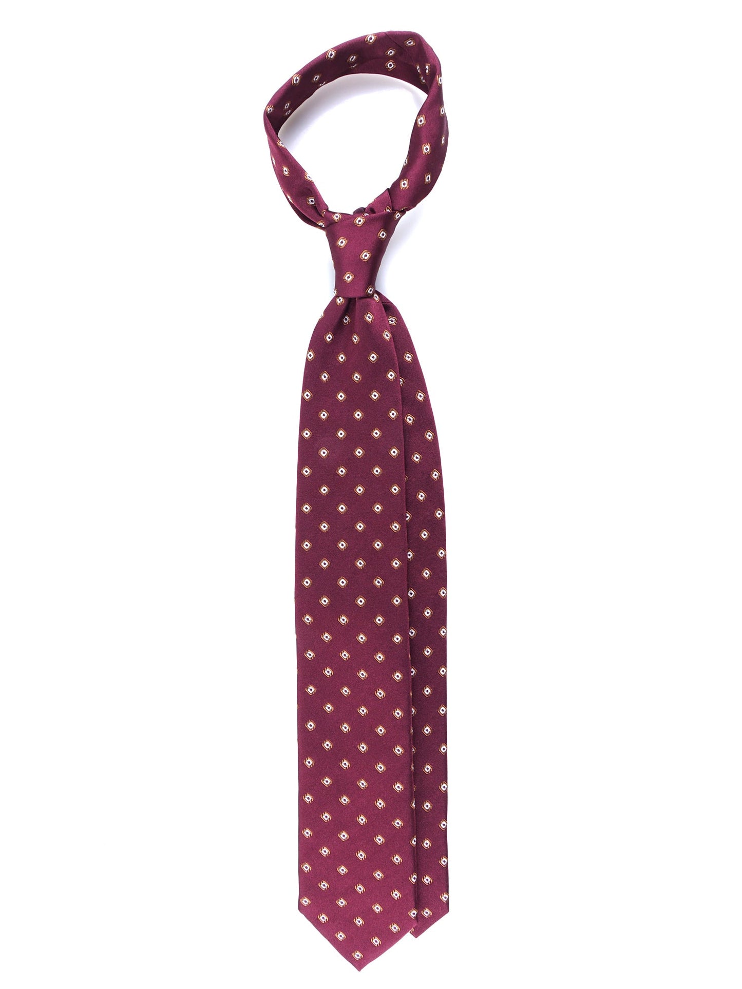 Bordeaux 3 fold silk/cotton tie GINGER