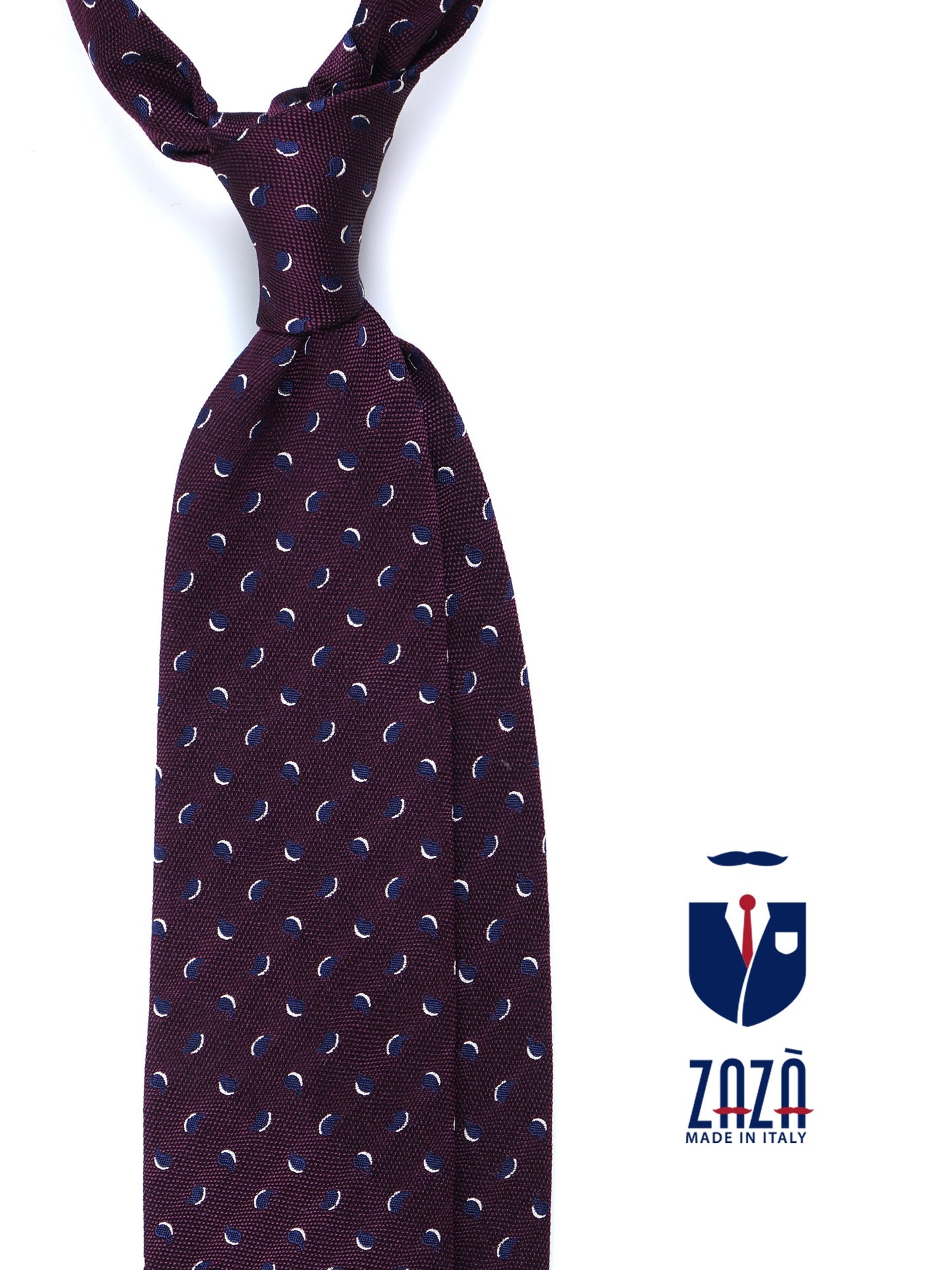 Bordeaux 3 fold Silk/Cotton Tie LEILA