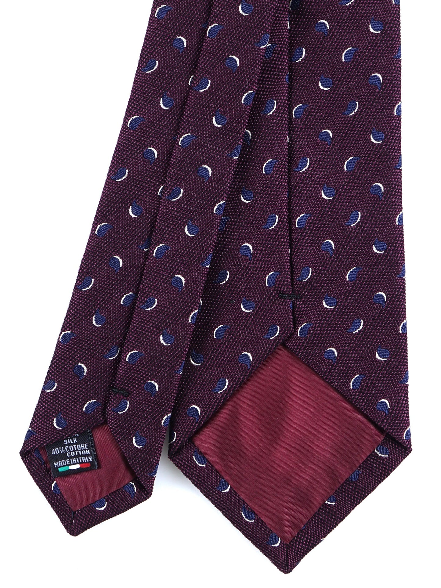 Bordeaux 3 fold Silk/Cotton Tie LEILA