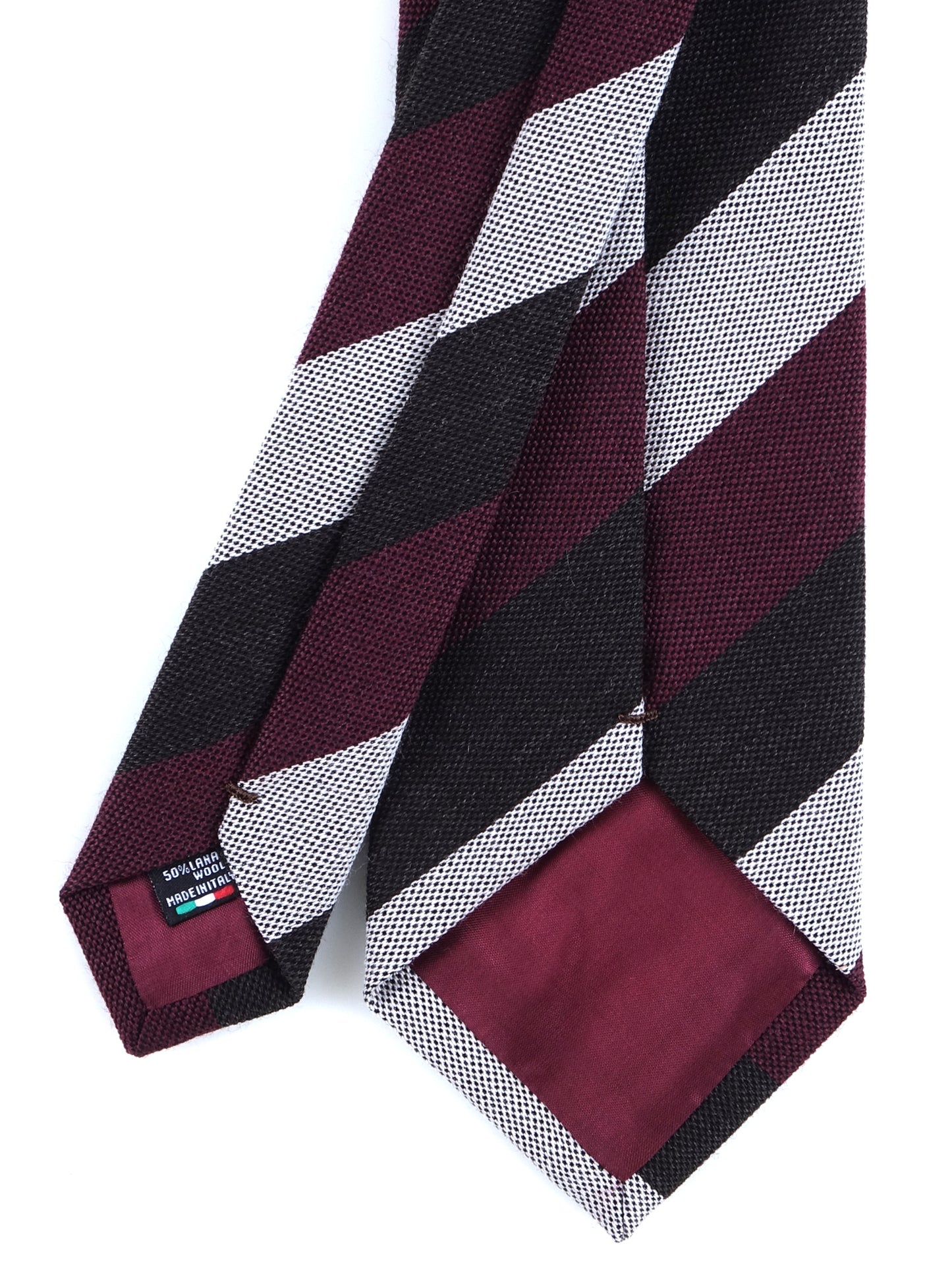 Burgundy Tie with 3 Folds in Wool/Silk MIRANDA