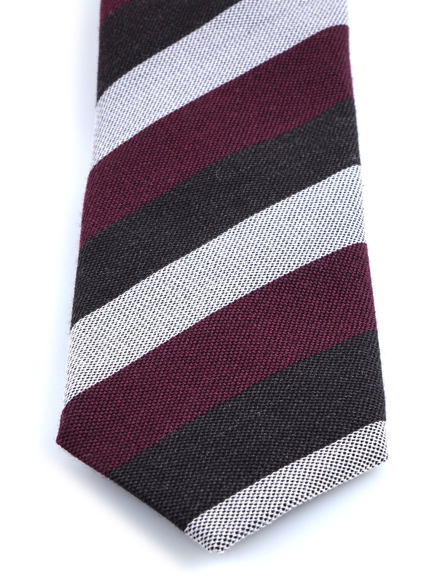 Burgundy Tie with 3 Folds in Wool/Silk MIRANDA