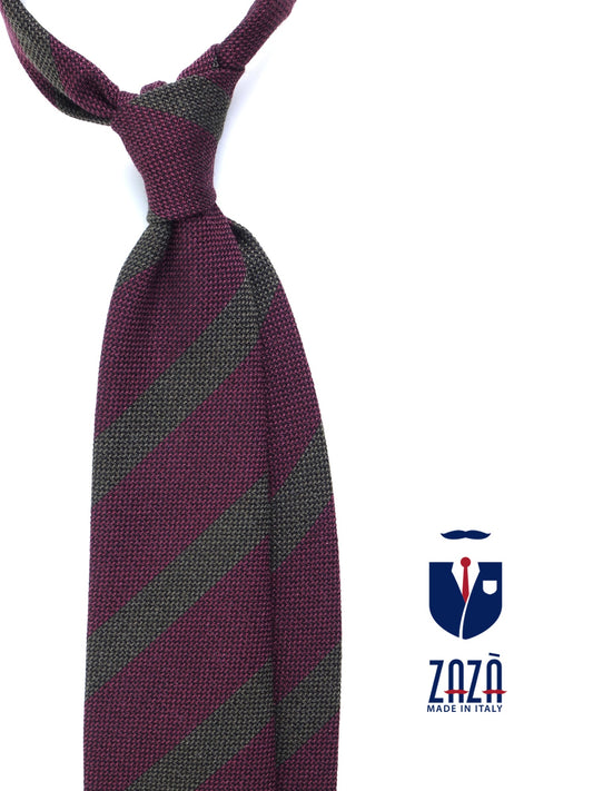 Bordeaux tie with 3 folds in wool/silk WILLOW