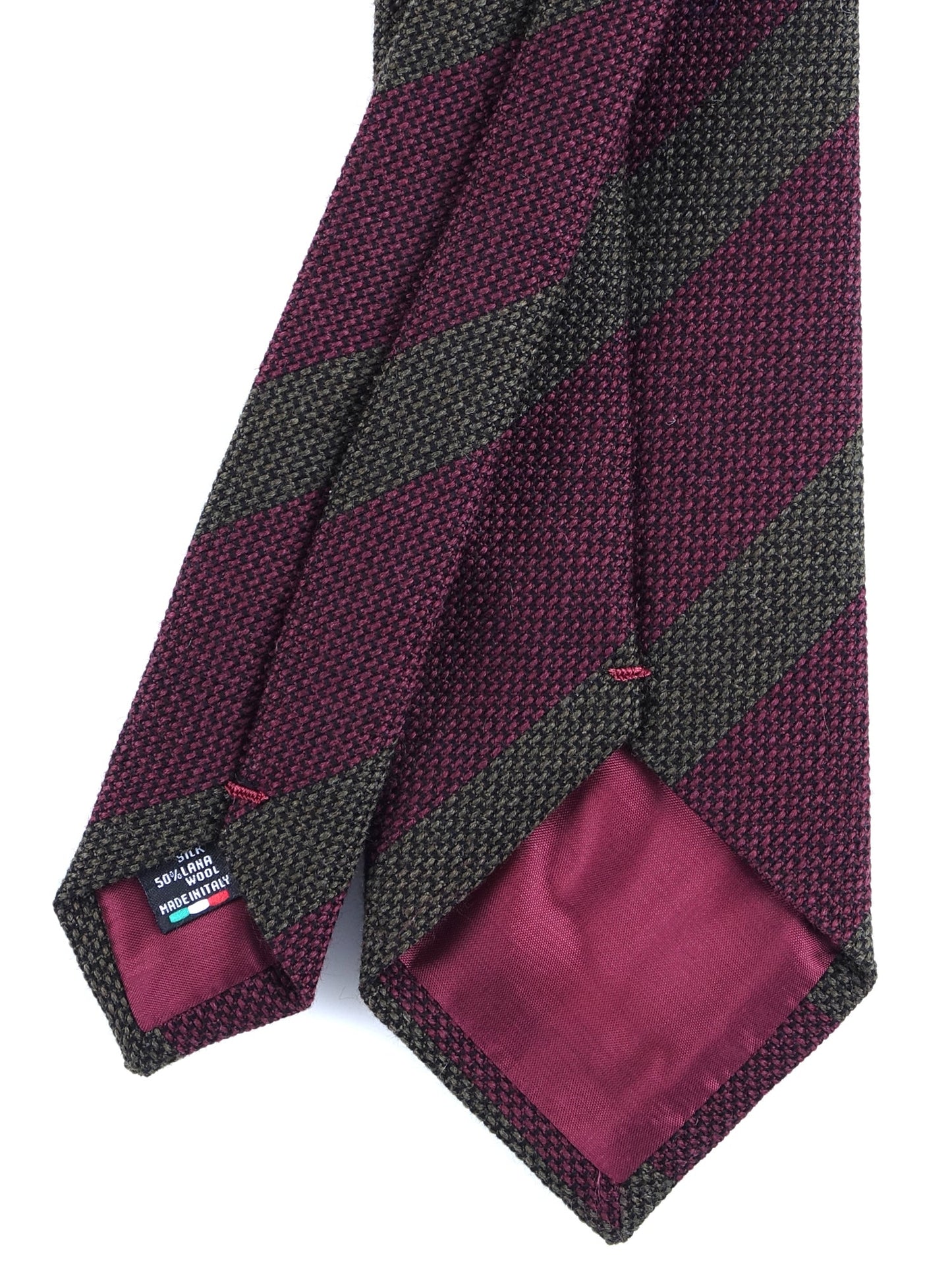 Bordeaux tie with 3 folds in wool/silk WILLOW