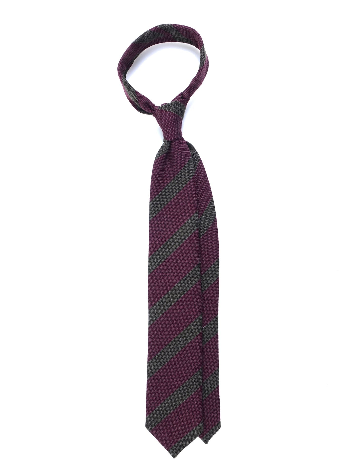 Bordeaux tie with 3 folds in wool/silk WILLOW