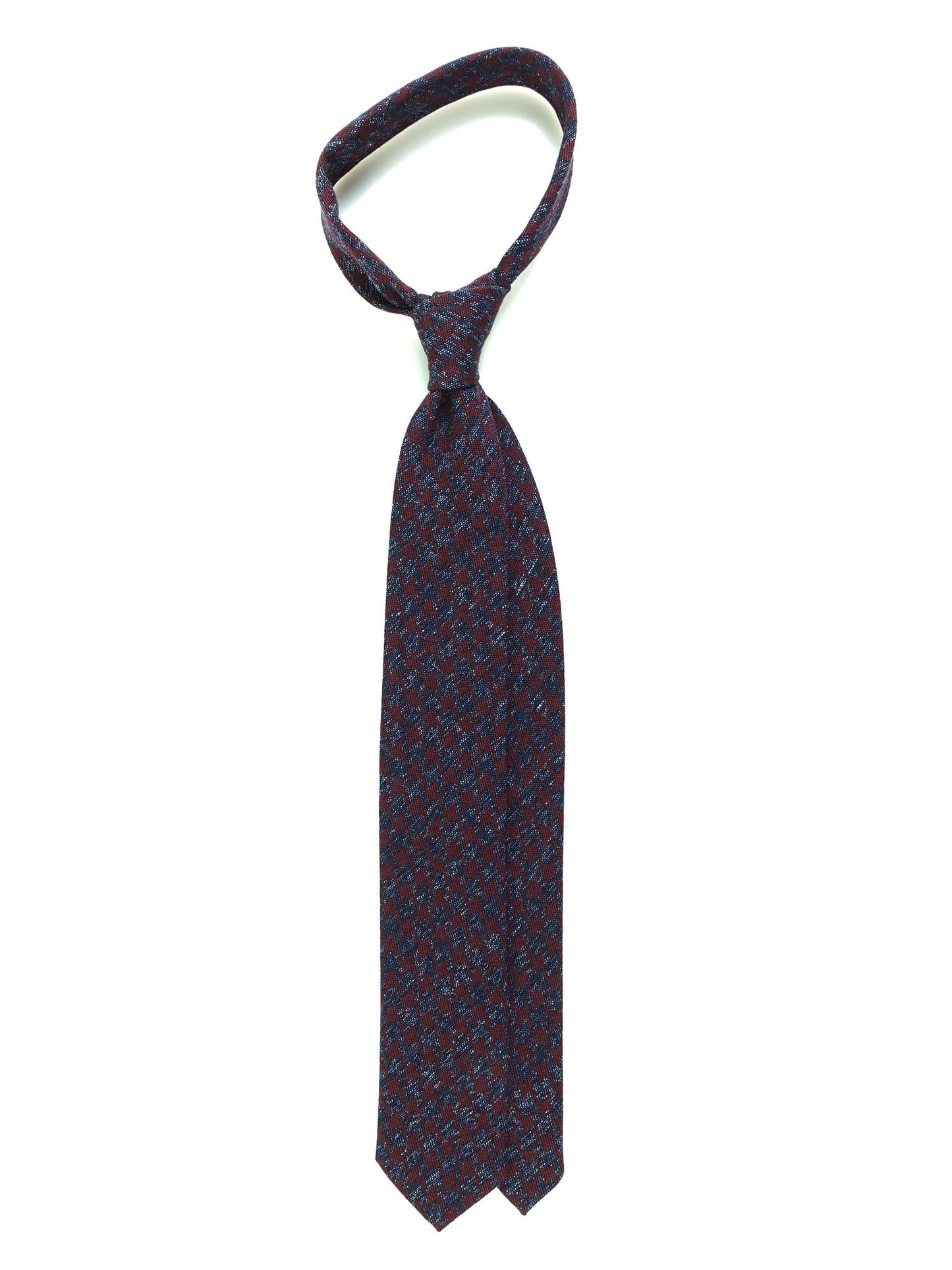 Burgundy 3 Fold Silk/Wool Tie ASSISI