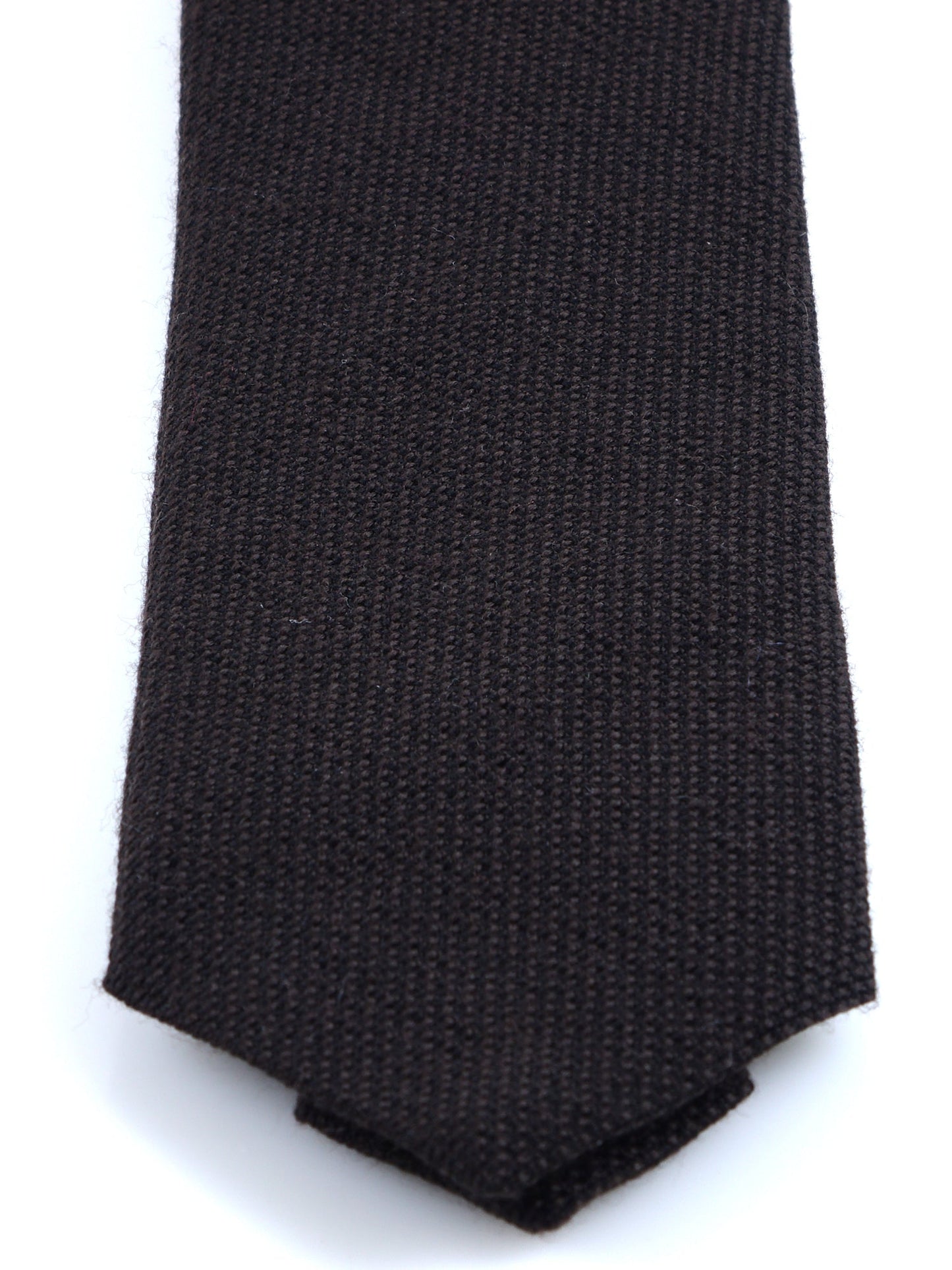 Dark Brown 3 Fold Silk/Wool Tie SAVINA