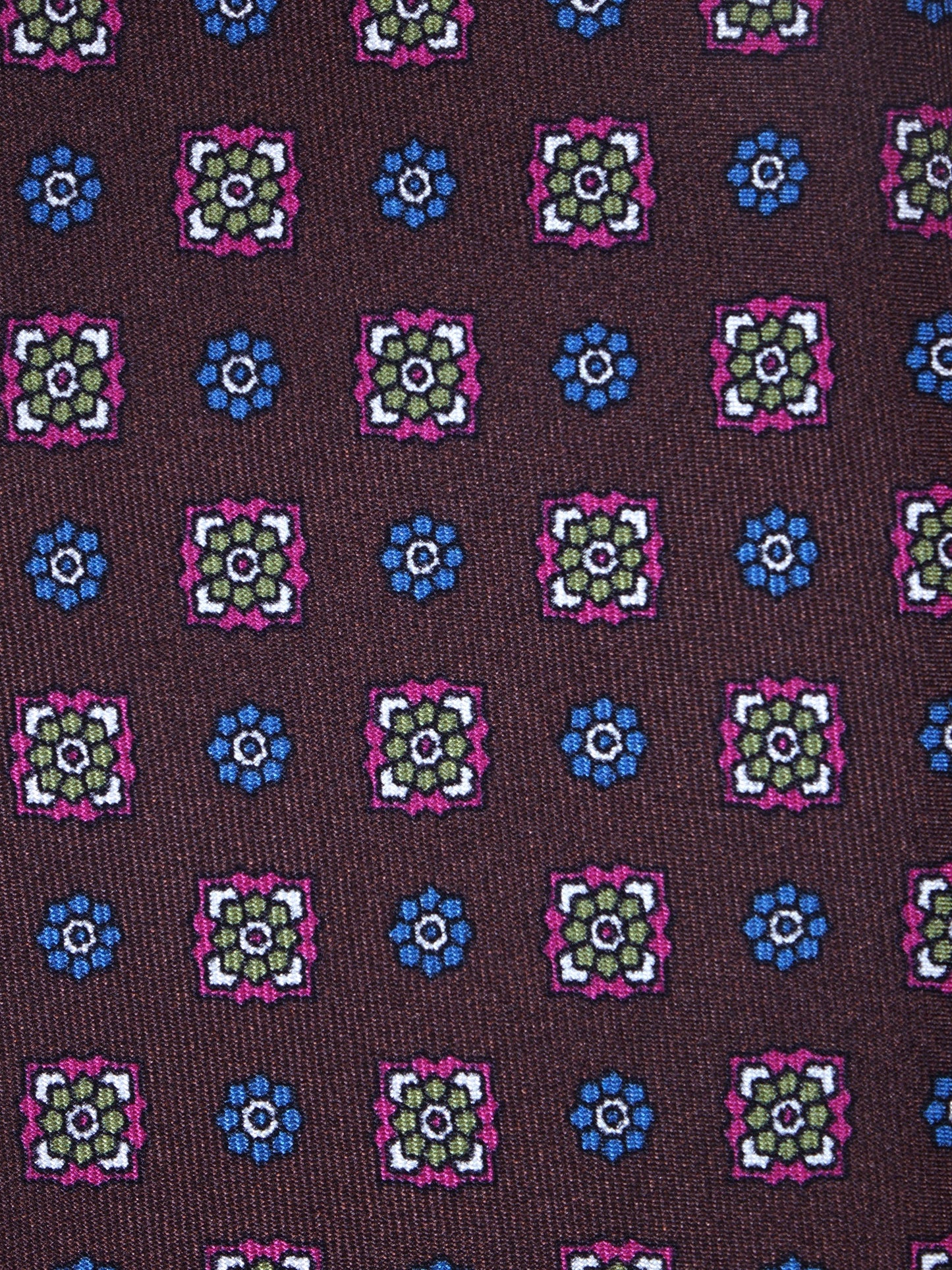Dark Brown 3 Fold GAIA Printed Silk Tie