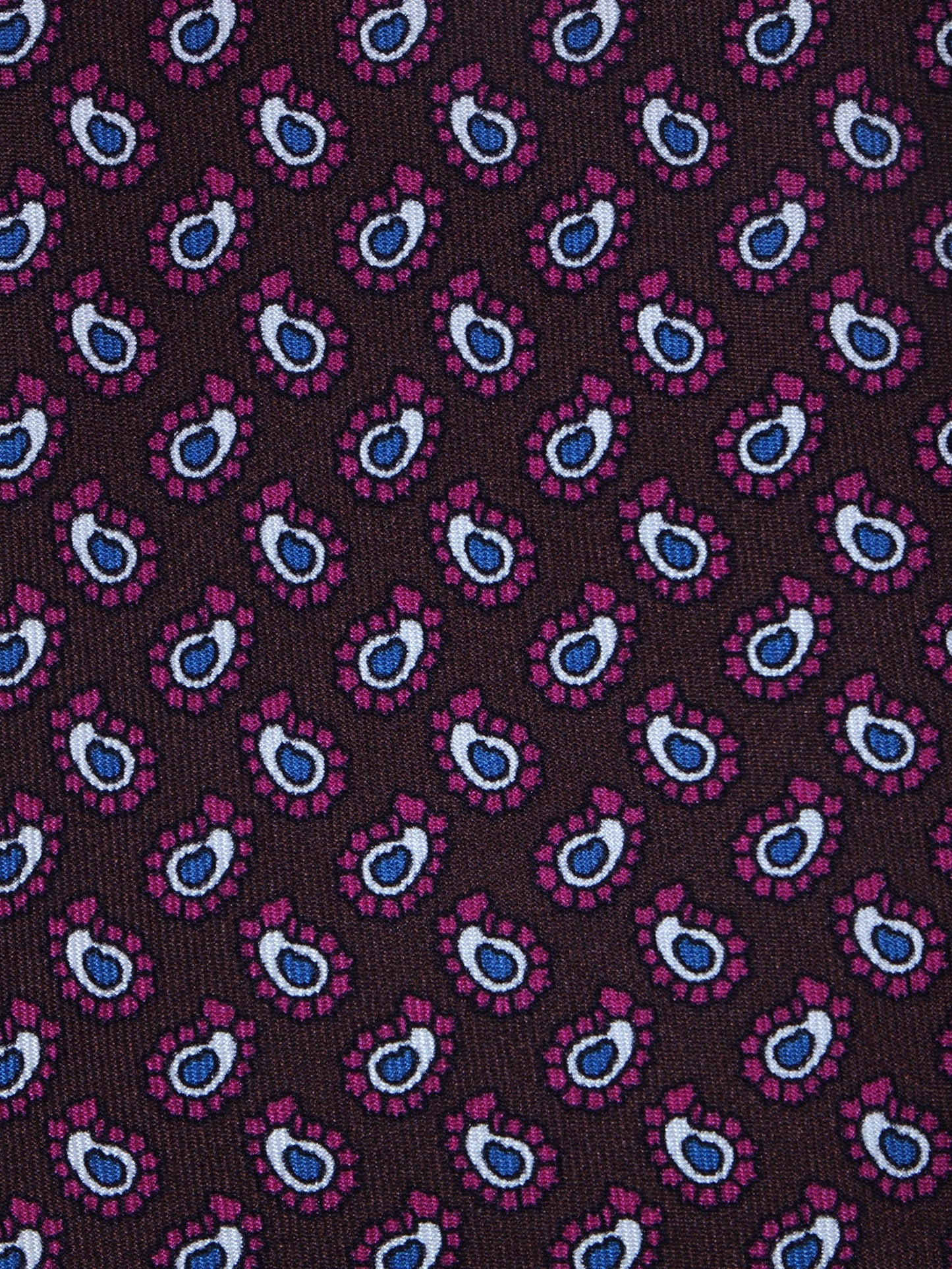 Dark Brown 3 Fold BARDOT Printed Silk Tie