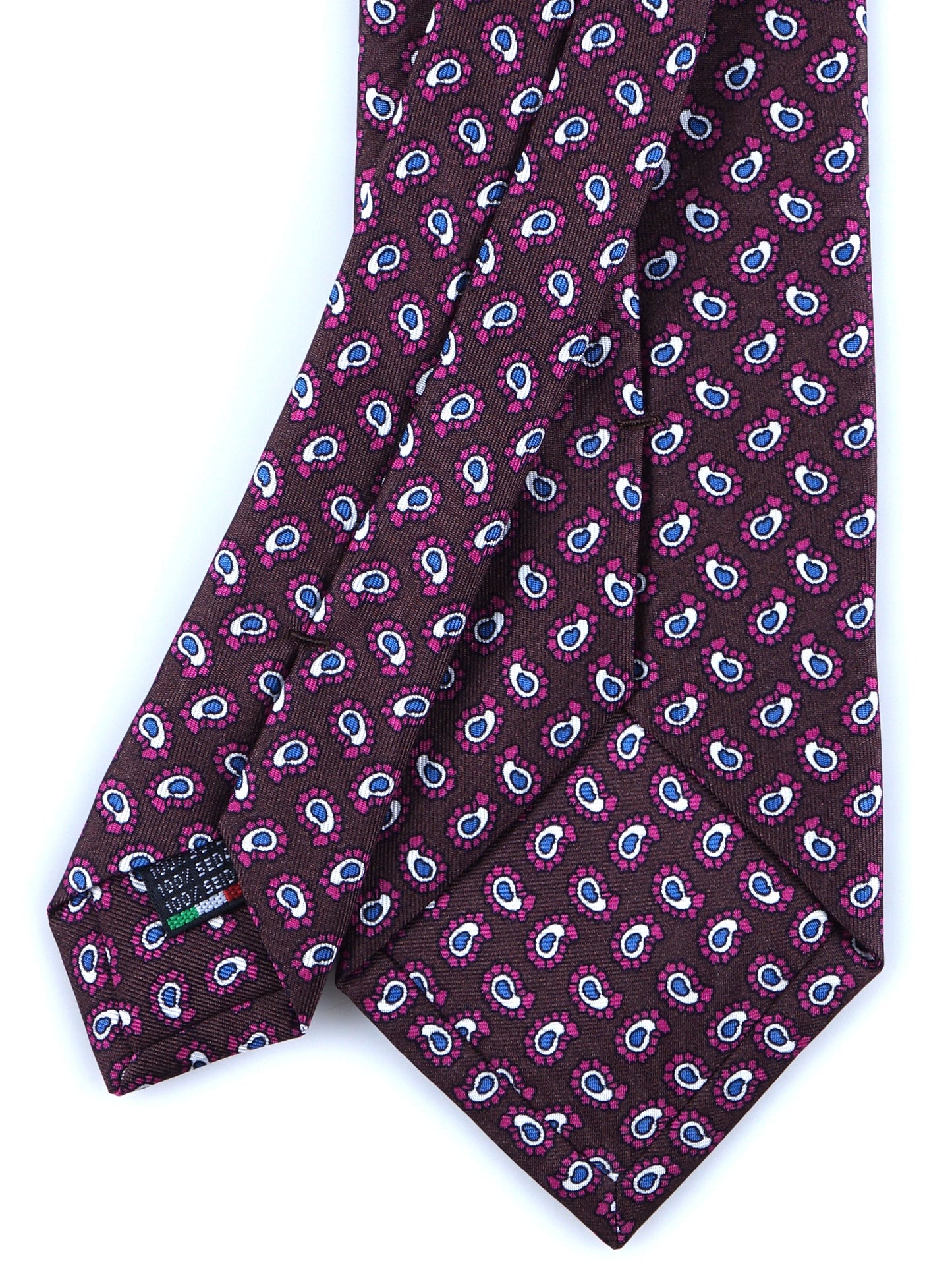 Dark Brown 3 Fold BARDOT Printed Silk Tie
