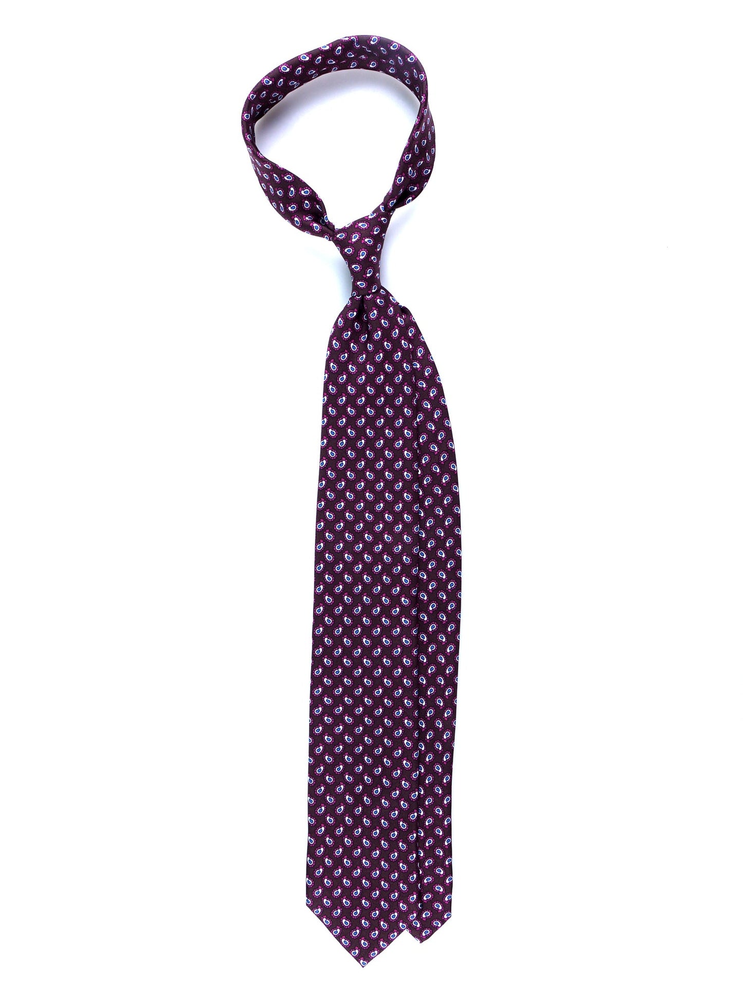 Dark Brown 3 Fold BARDOT Printed Silk Tie