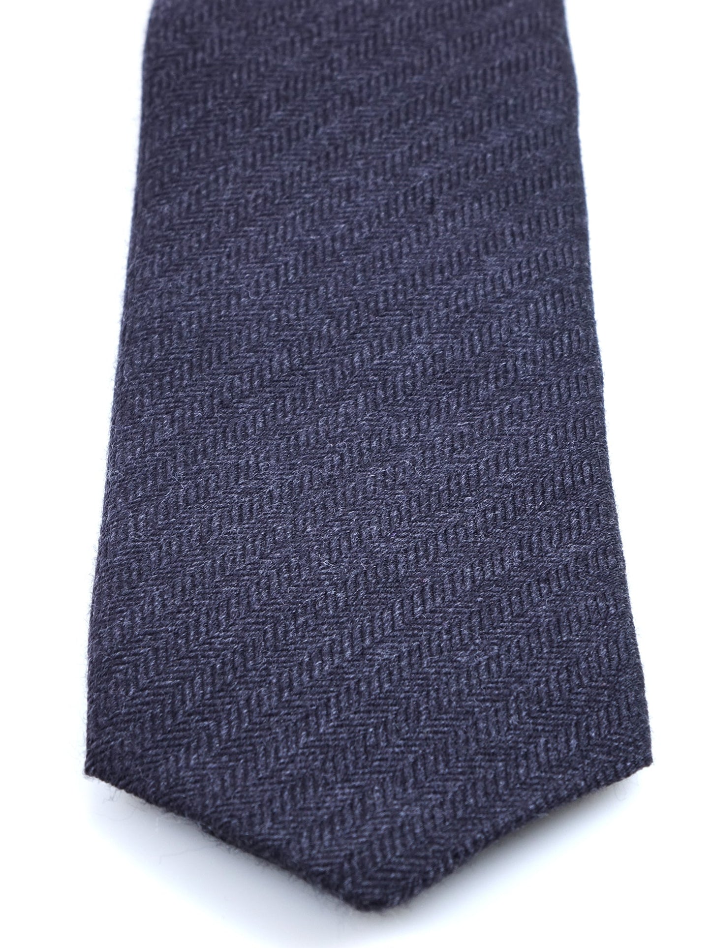 Dark Grey 3-fold KIKKY Tie in Wool/Silk
