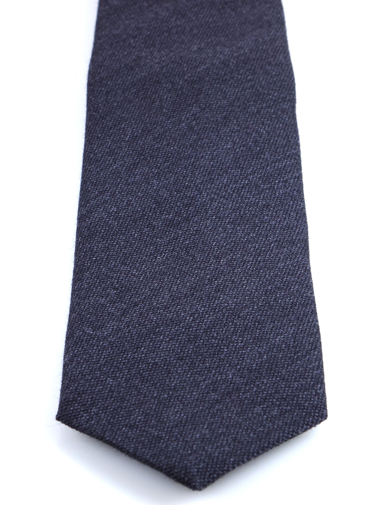 Dark Gray 3-Fold BIGOL Tie in Wool/Silk