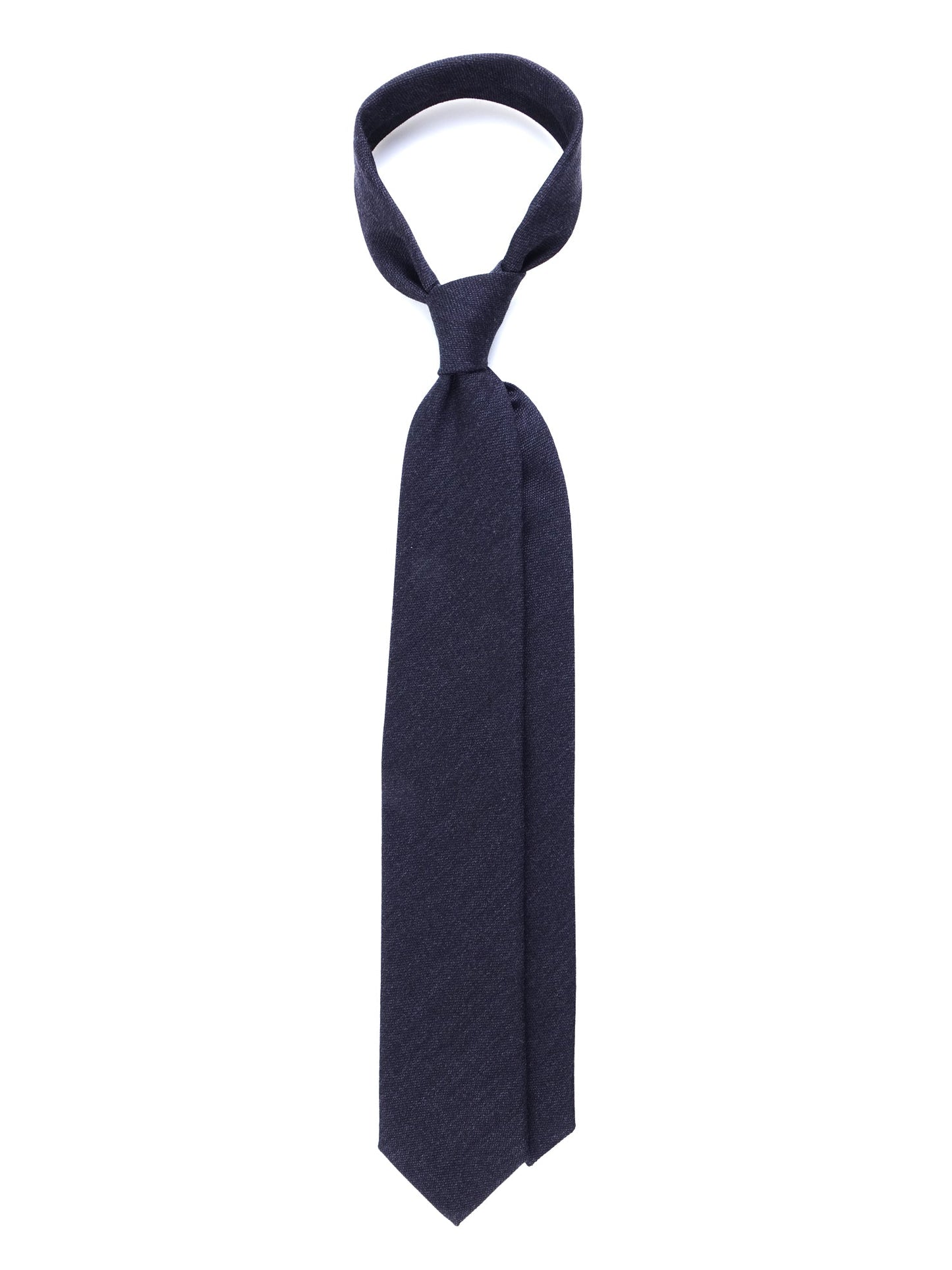 Dark Gray 3-Fold BIGOL Tie in Wool/Silk