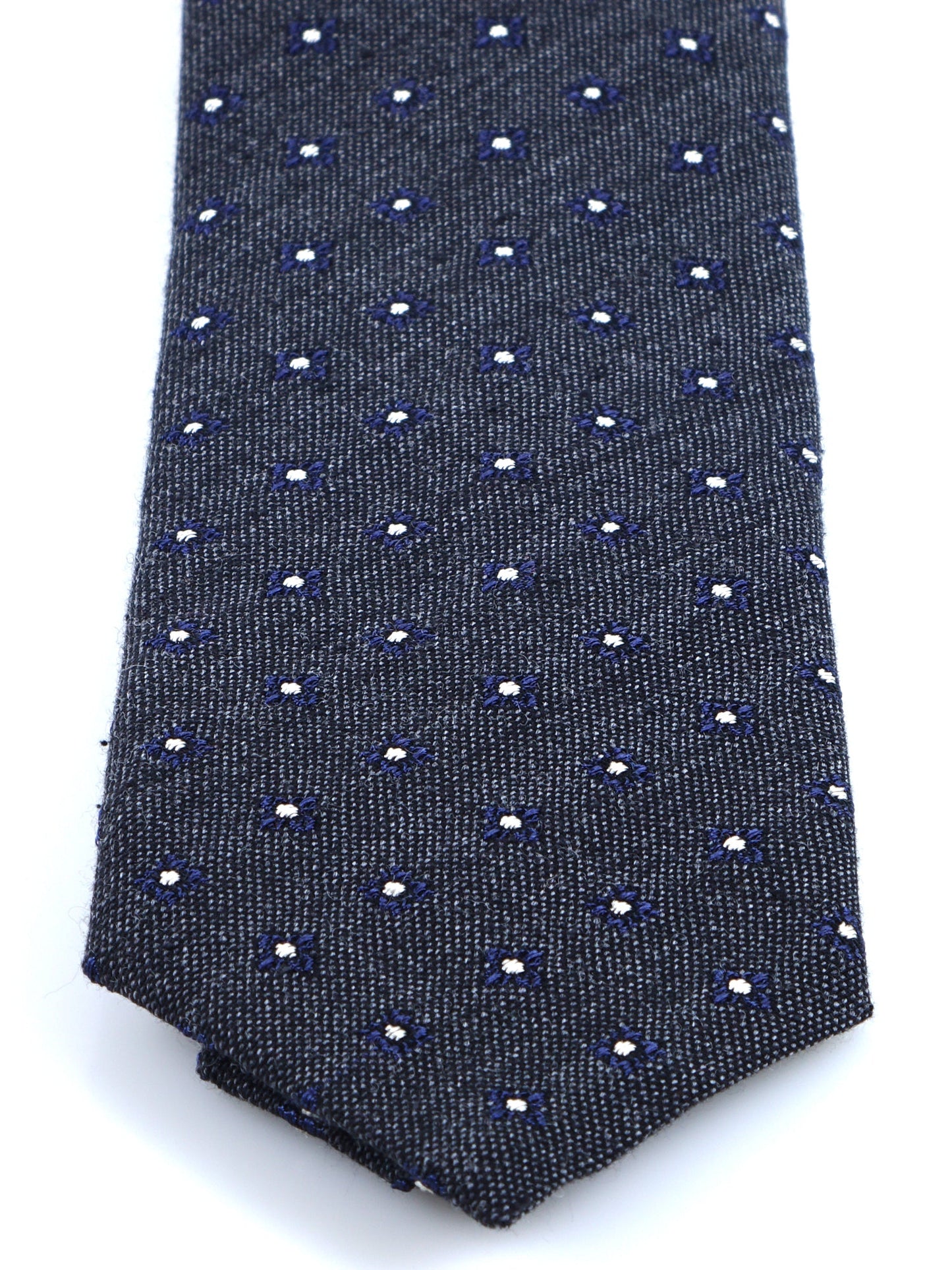 Dark Grey Silk/Wool 3 Fold Tie NADIA