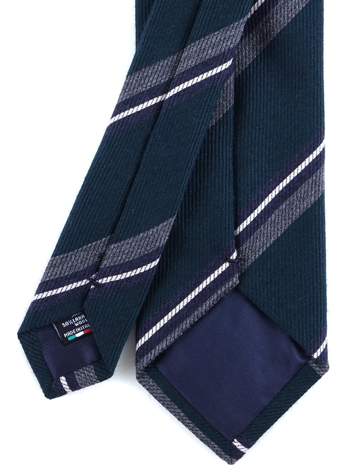 Forest Green Tie with 3 Folds in Wool/Silk ABIGAIL